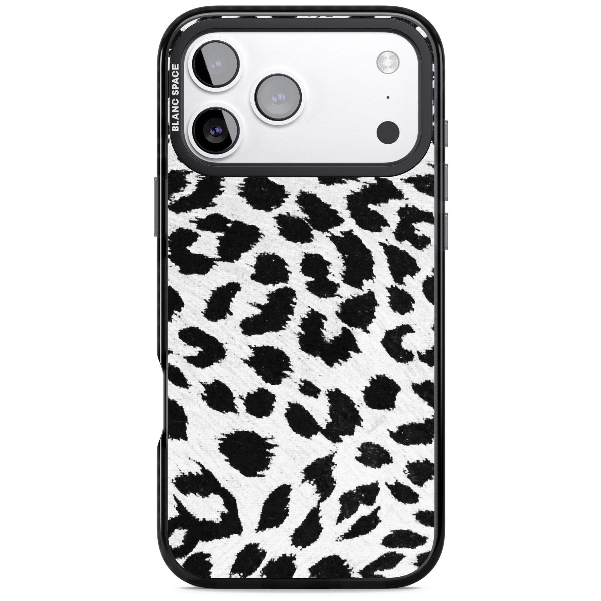 Rar Leopard Print White iPhone 17 Pro Max Impact Pro Black Phone Case