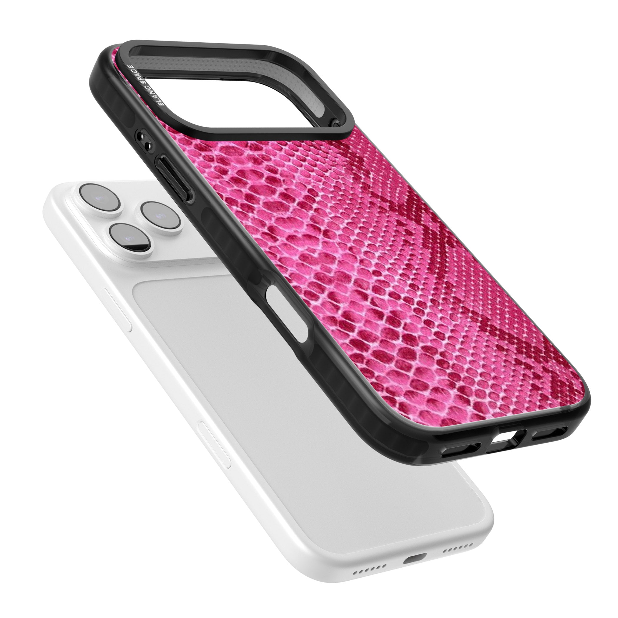 Pink Snakeskin iPhone 17 Pro Impact Pro Black Phone Case Colours