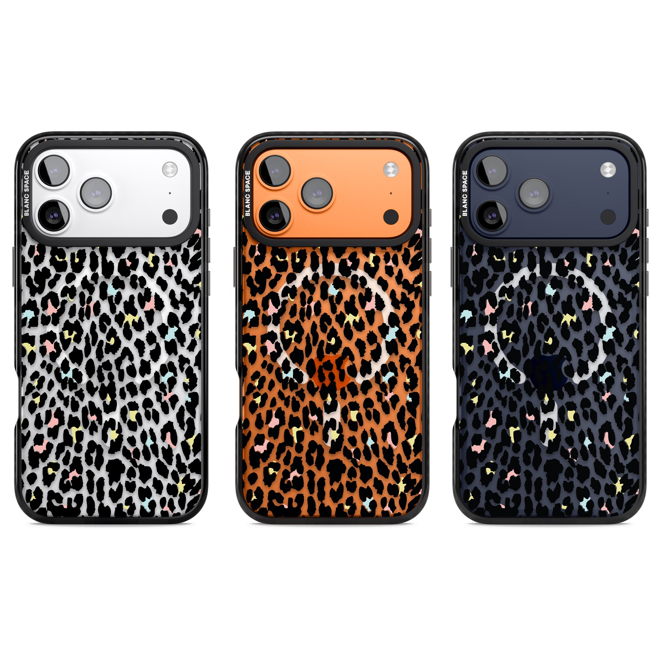 Pastel Leopard Print iPhone 17 Pro Impact Pro Black Phone Case APT Impact Protection