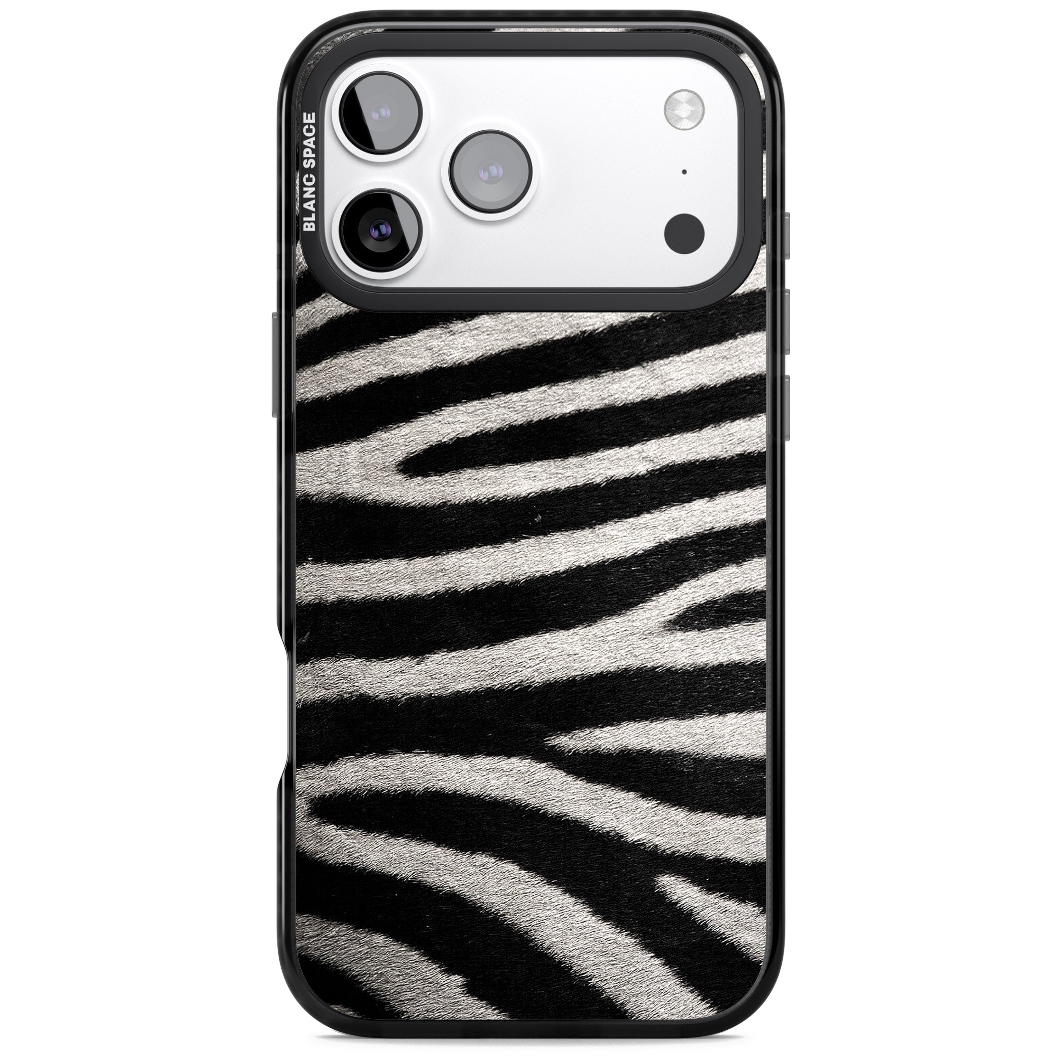 Zebra Print iPhone 17 Pro Max Impact Pro Black Phone Case