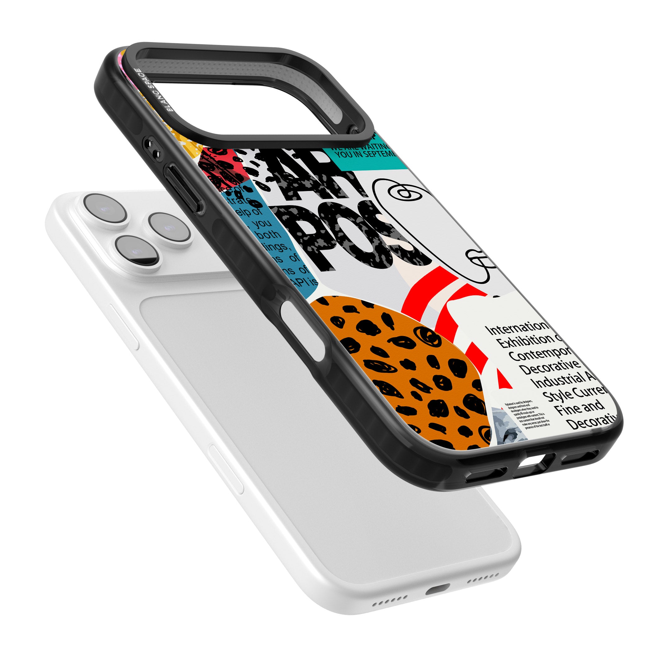 Abstract Art Poster iPhone 17 Pro Impact Pro Black Phone Case Colours