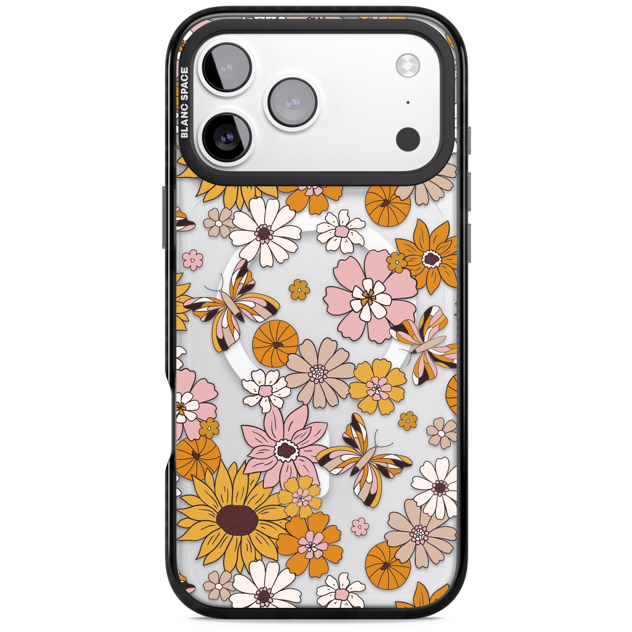 Butterfly Bloom Autumn Floral iPhone 17 Pro Impact Pro Black Phone Case