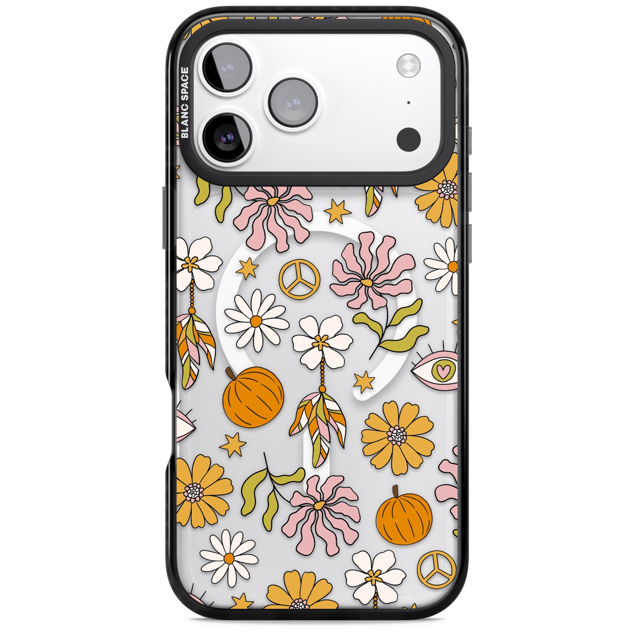 Retro Boho Fall Floral iPhone 17 Pro Max Impact Pro Black Phone Case
