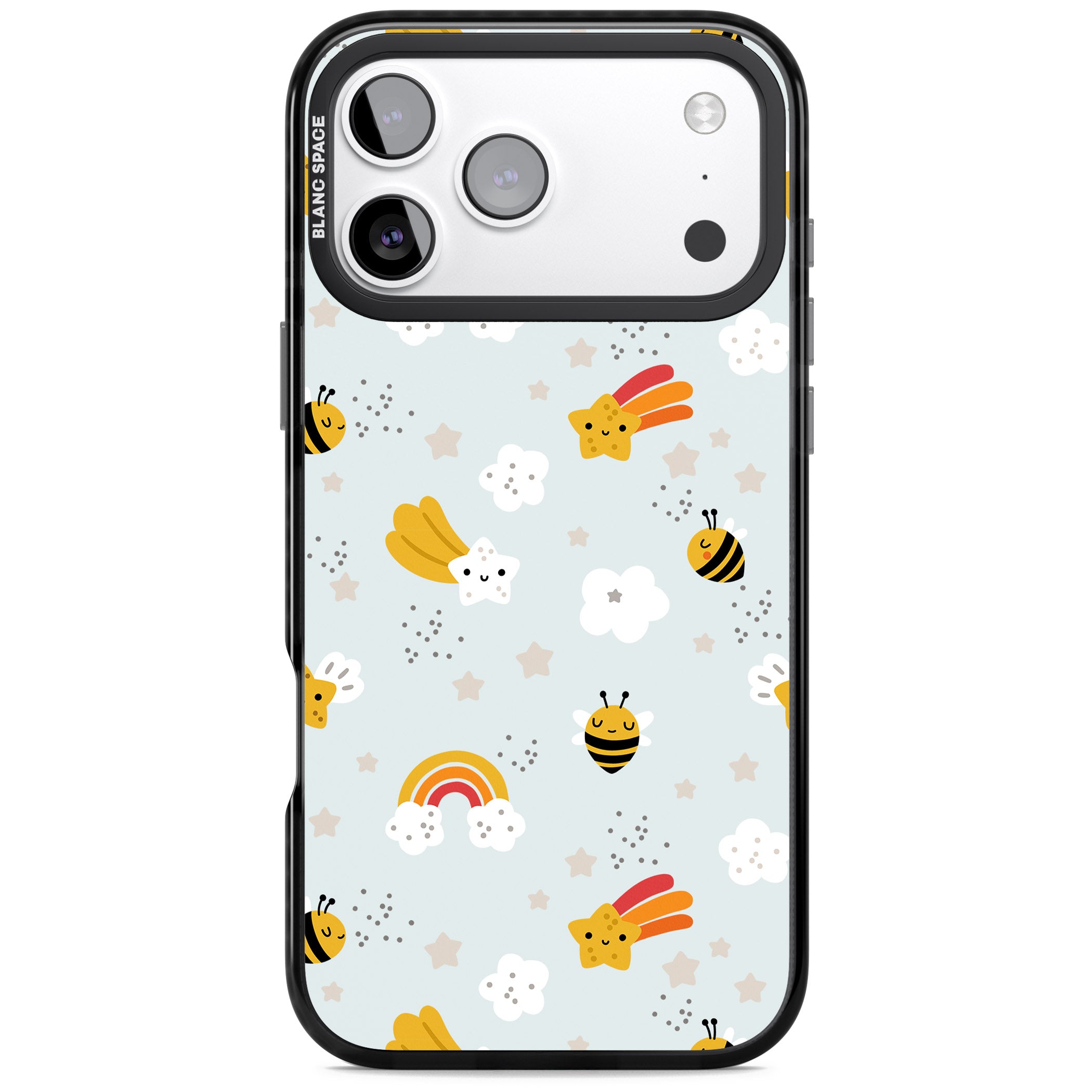 Sweet As Honey Patterns: Bees & Rainbows iPhone 17 Pro Impact Pro Black Phone Case