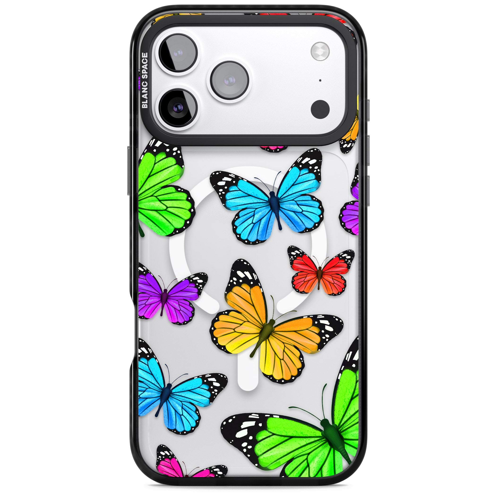 Vibrant Butterflies iPhone 17 Pro Impact Pro Black Phone Case