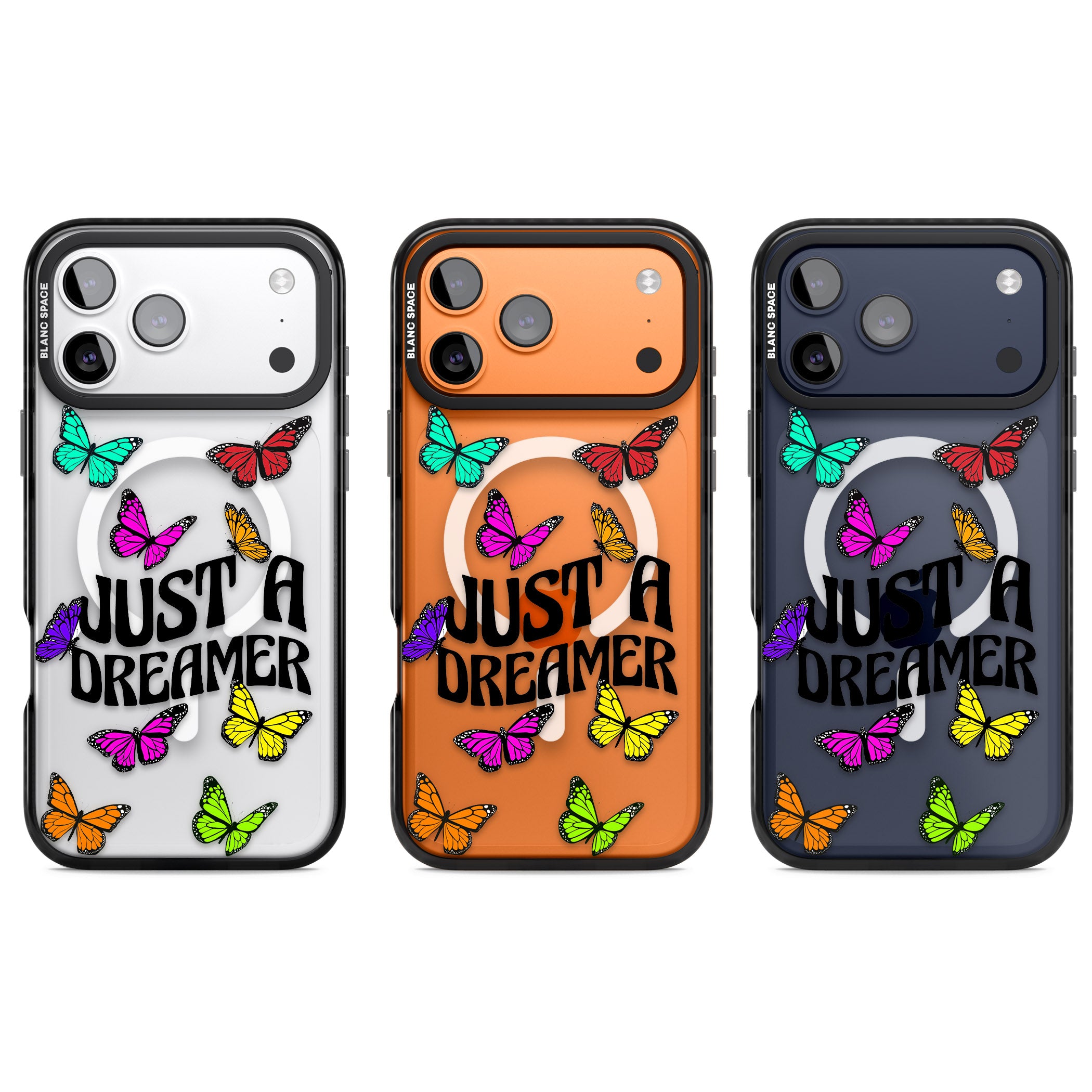 Just A Dreamer Butterfly iPhone 17 Pro Impact Pro Black Phone Case APT Impact Protection