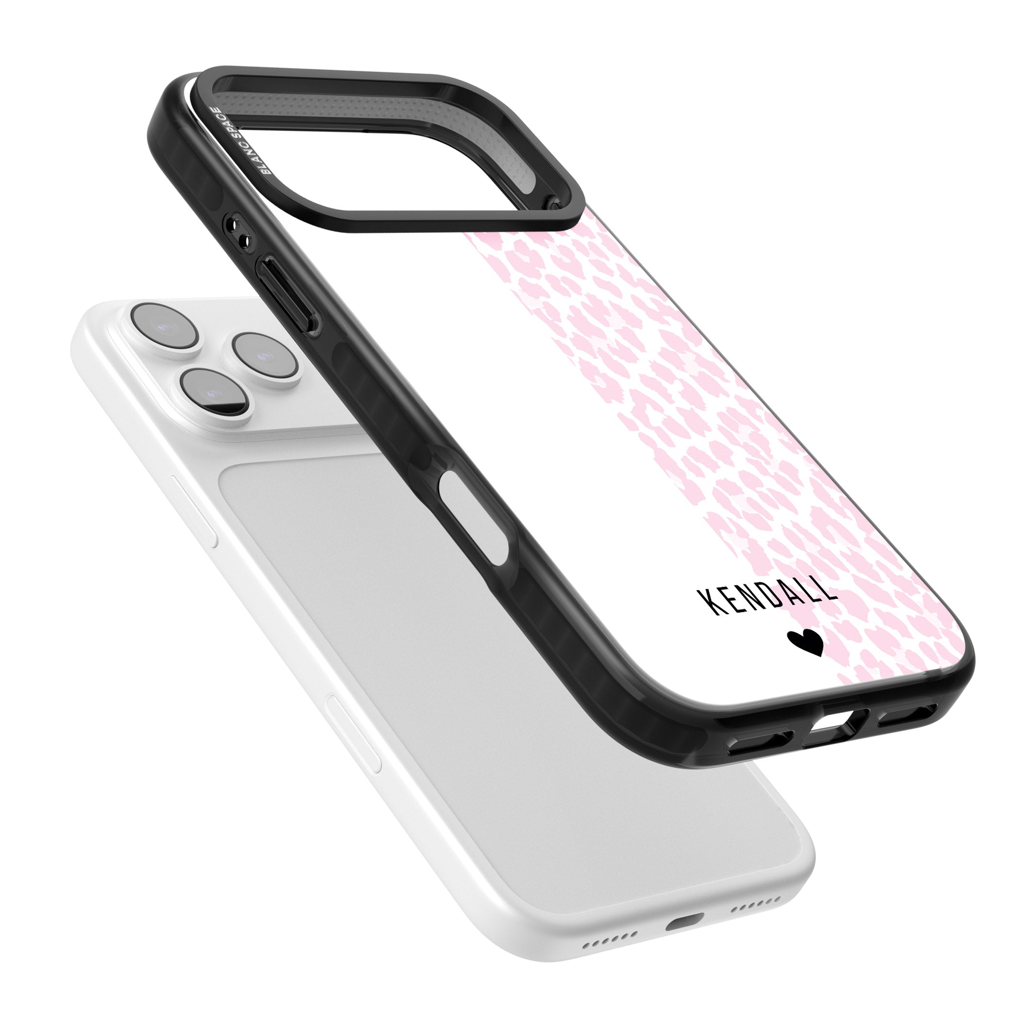 Personalised Pink Leopard iPhone 17 Pro Max Impact Pro Black Phone Case Colours