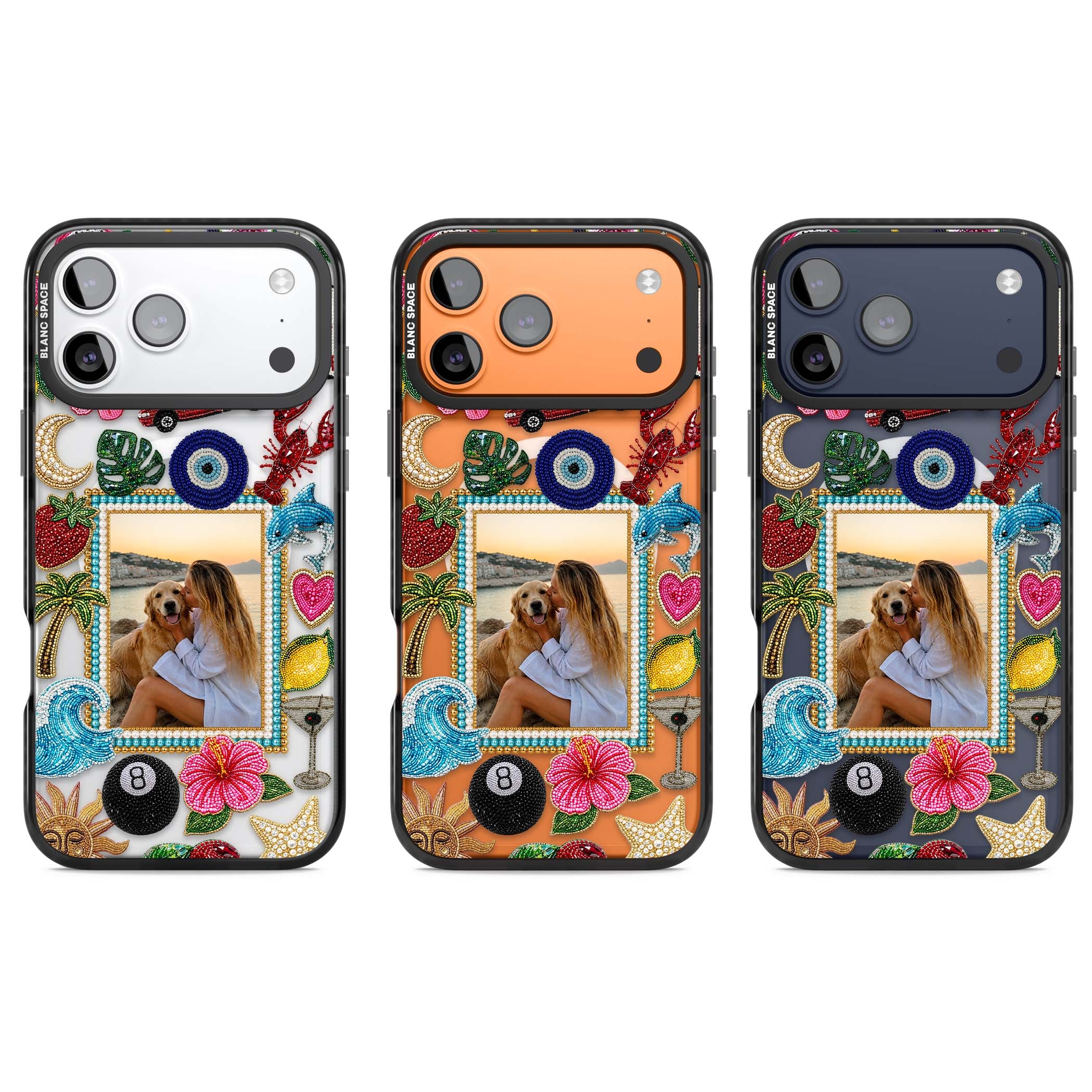 Beaded Photo coastal iPhone case | Black Impact Magsafe case for iPhone 17 Pro, iPhone 17 Pro Max
