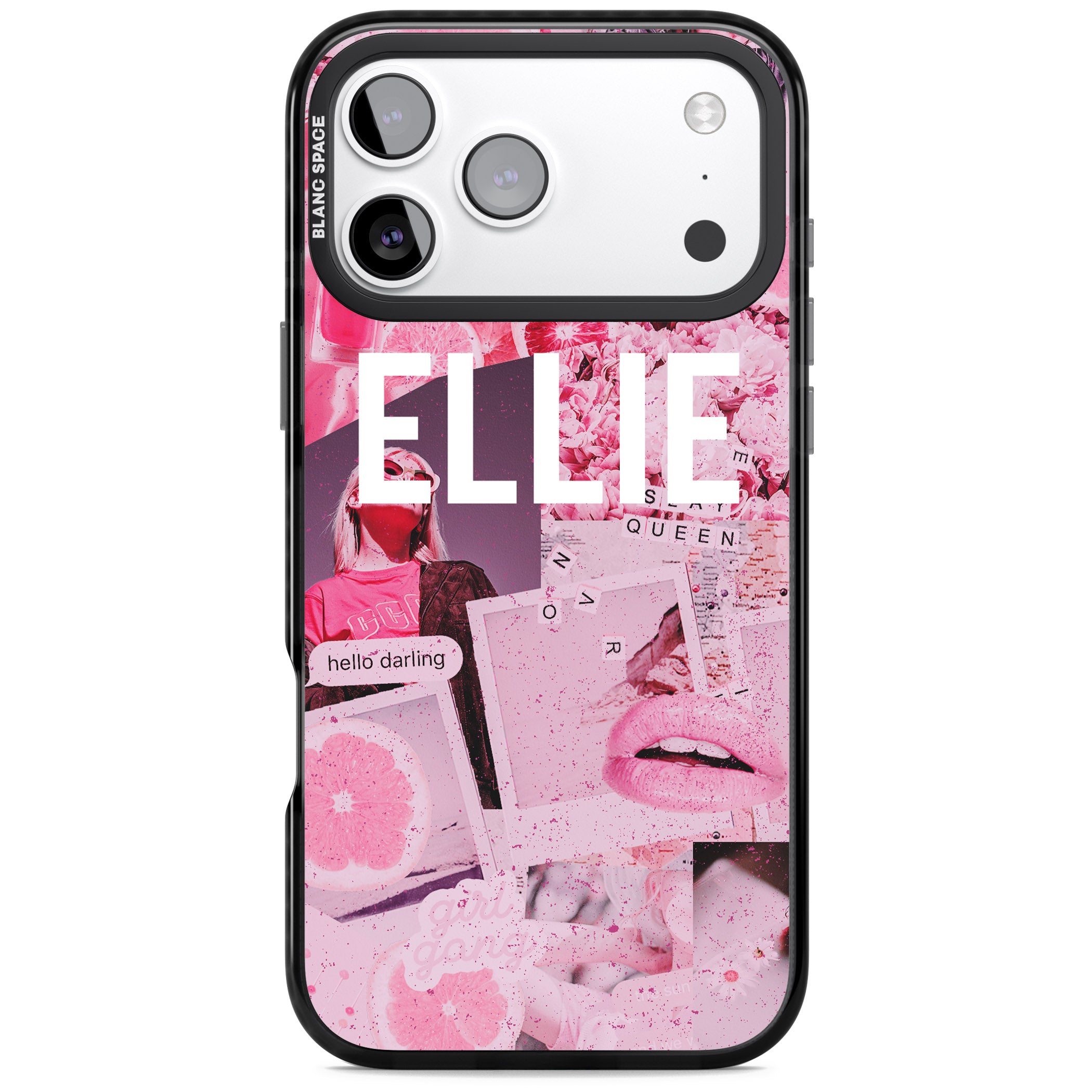 Personalised Sweet Pink Collage iPhone 17 Pro Impact Pro Black Phone Case