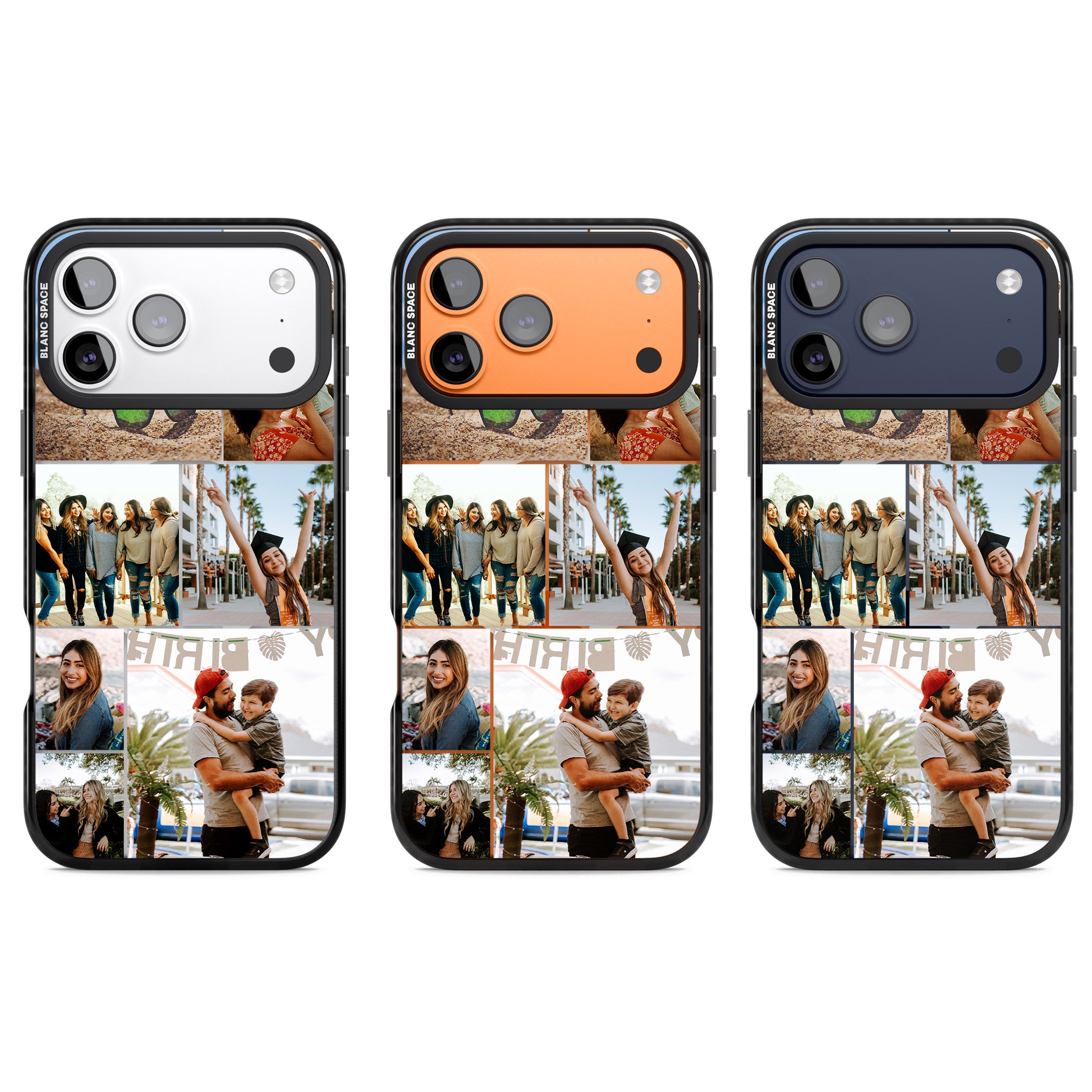 Personalised Photo Grid iPhone 17 Pro Impact Pro Black Phone Case APT Impact Protection