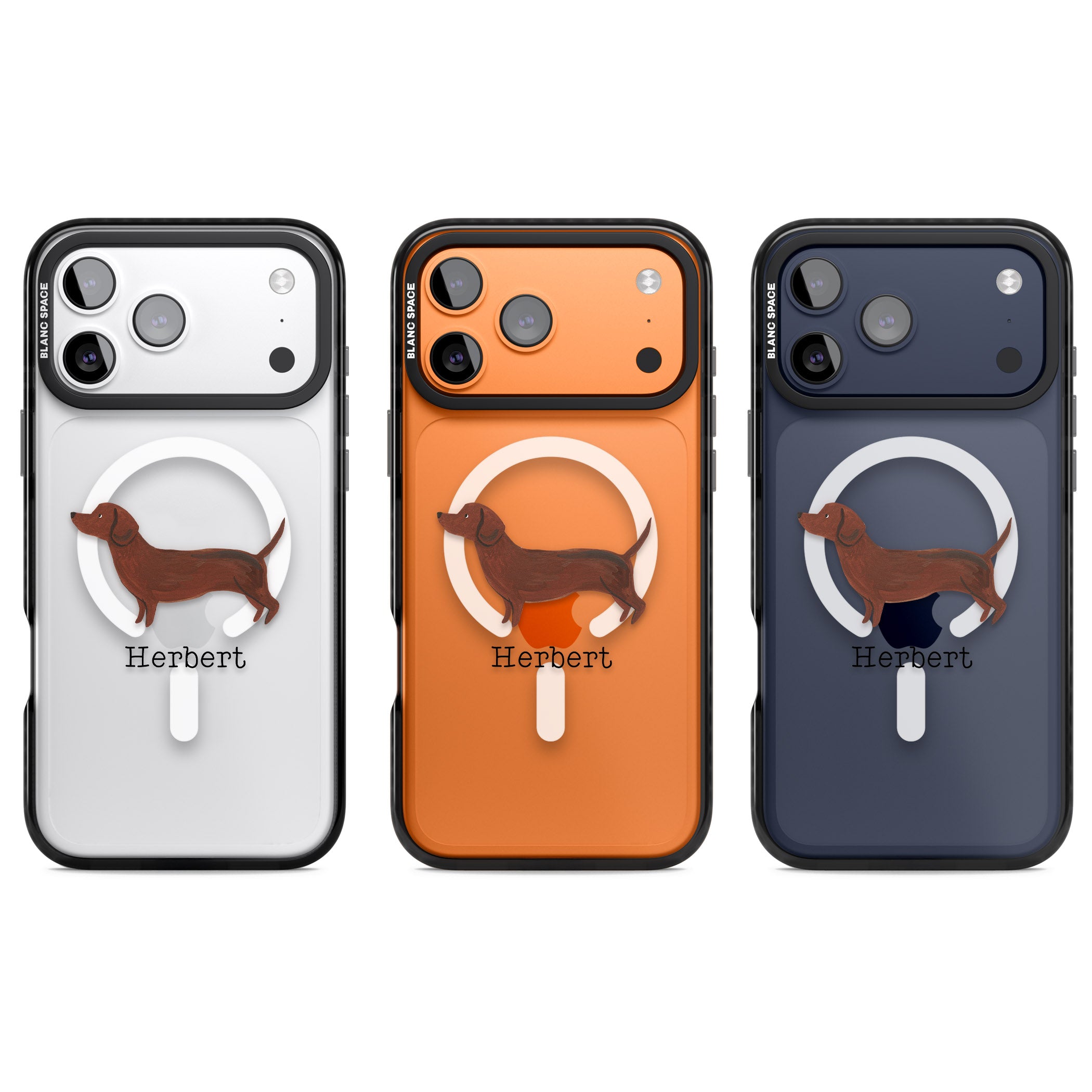 Personalised Sausage Dog iPhone 17 Pro Impact Pro Black Phone Case APT Impact Protection