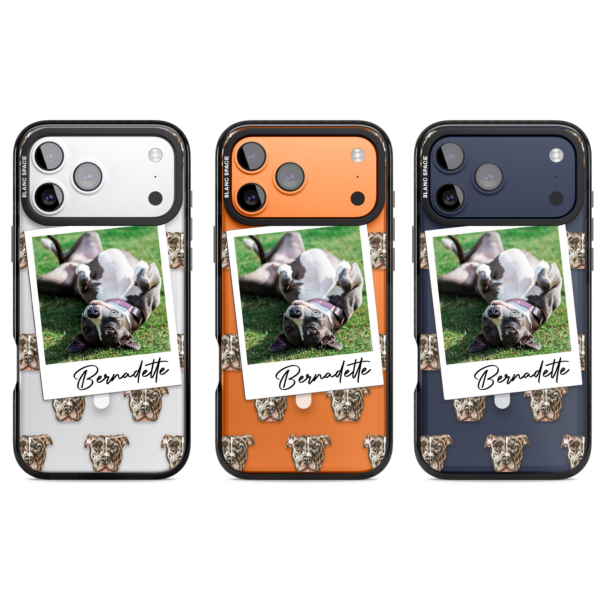 Personalised Staffordshire Bull Terrier Instant Camera Photo iPhone 17 Pro Impact Pro Black Phone Case APT Impact Protection