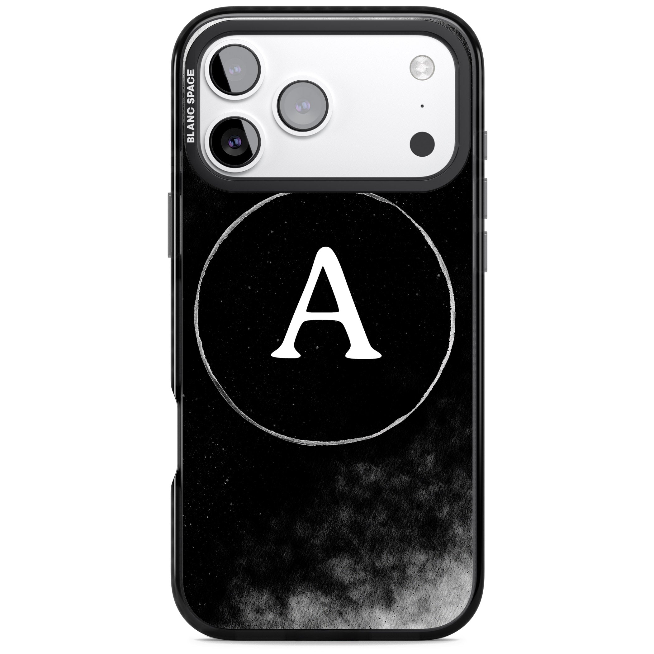 Personalised Monochrome Cosmic Monogram iPhone 17 Pro Impact Pro Black Phone Case