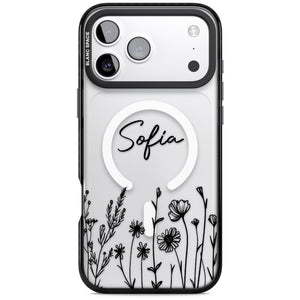 Personalised Black Wildflowers