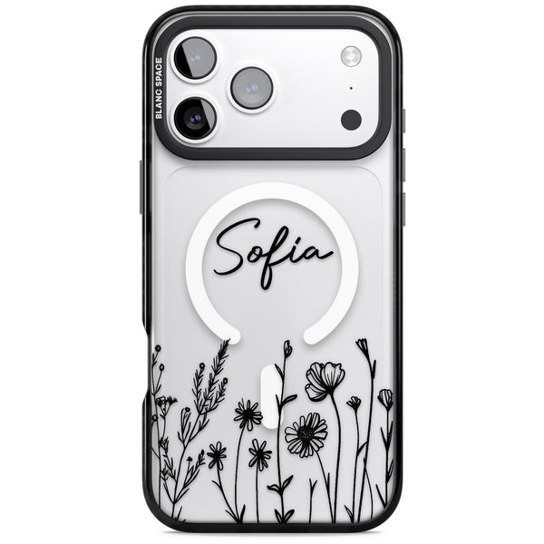 Personalised Black Wildflowers