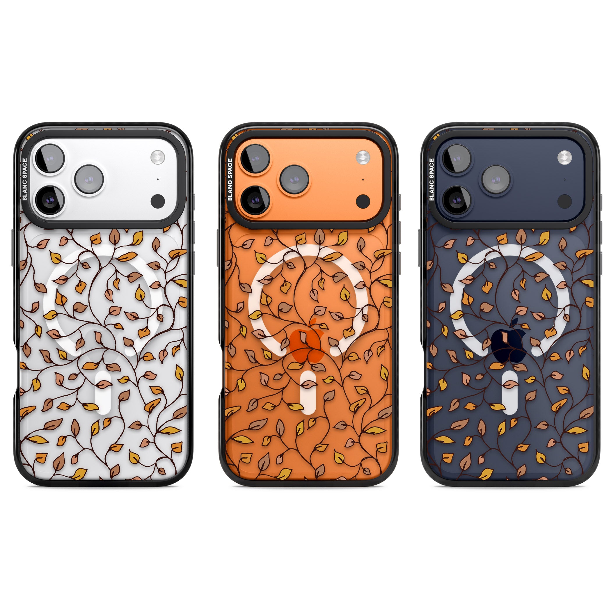 Personalised Autumn Leaves Pattern iPhone 17 Pro Impact Pro Black Phone Case APT Impact Protection