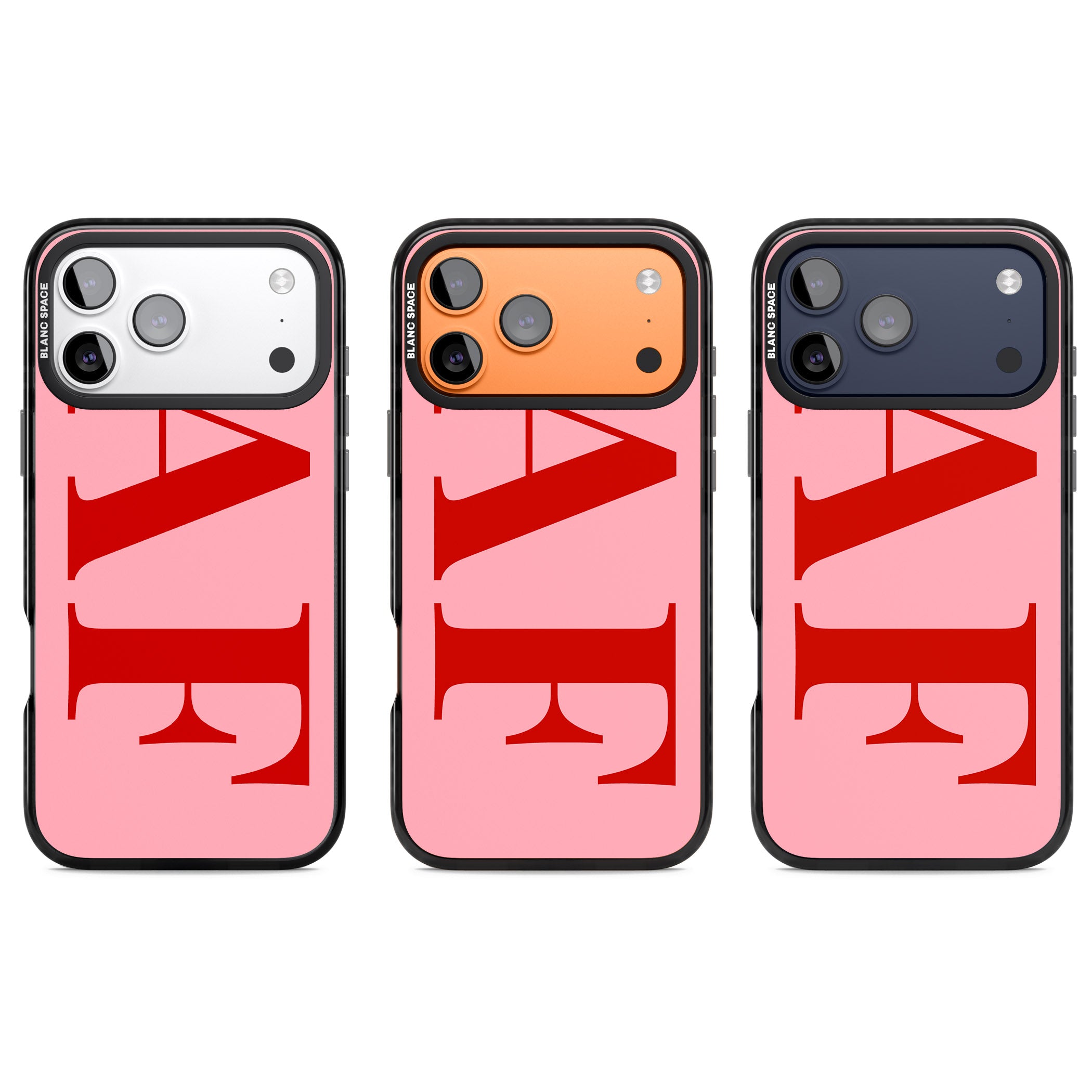 Personalised Red & Pink Letters iPhone 17 Pro Impact Pro Black Phone Case APT Impact Protection