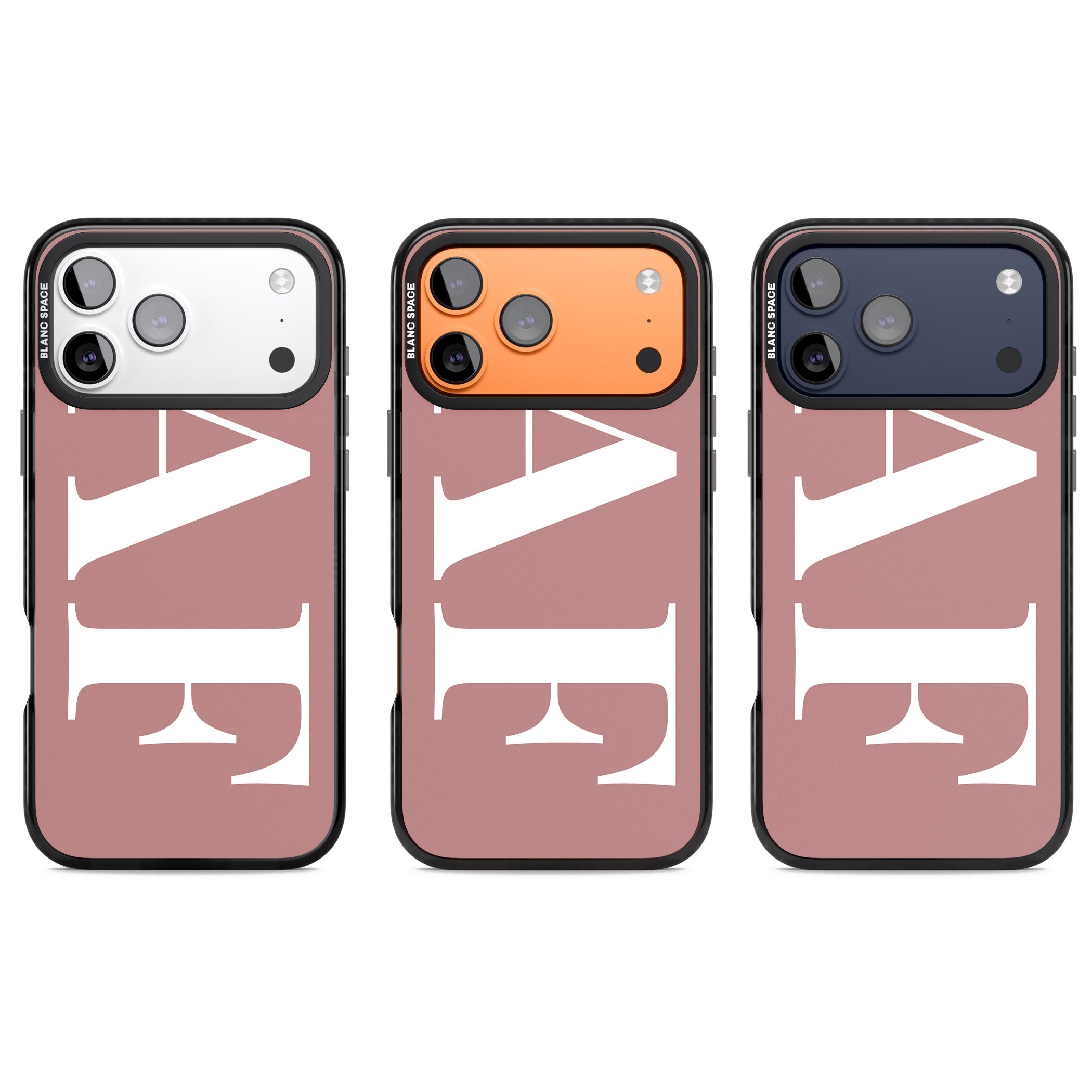 Personalised White & Rose Letters iPhone 17 Pro Impact Pro Black Phone Case APT Impact Protection