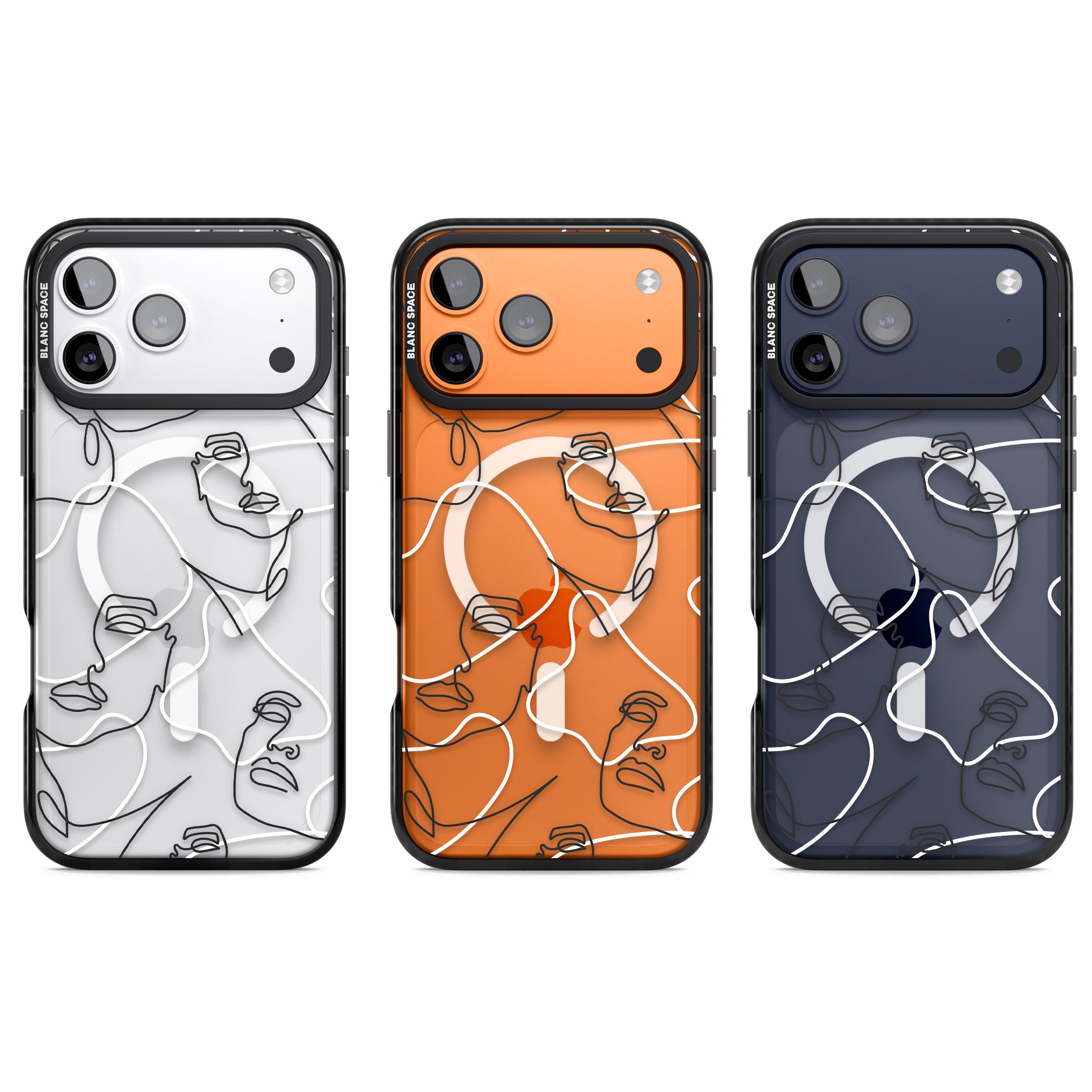 Personalised Abstract Faces iPhone 17 Pro Impact Pro Black Phone Case APT Impact Protection