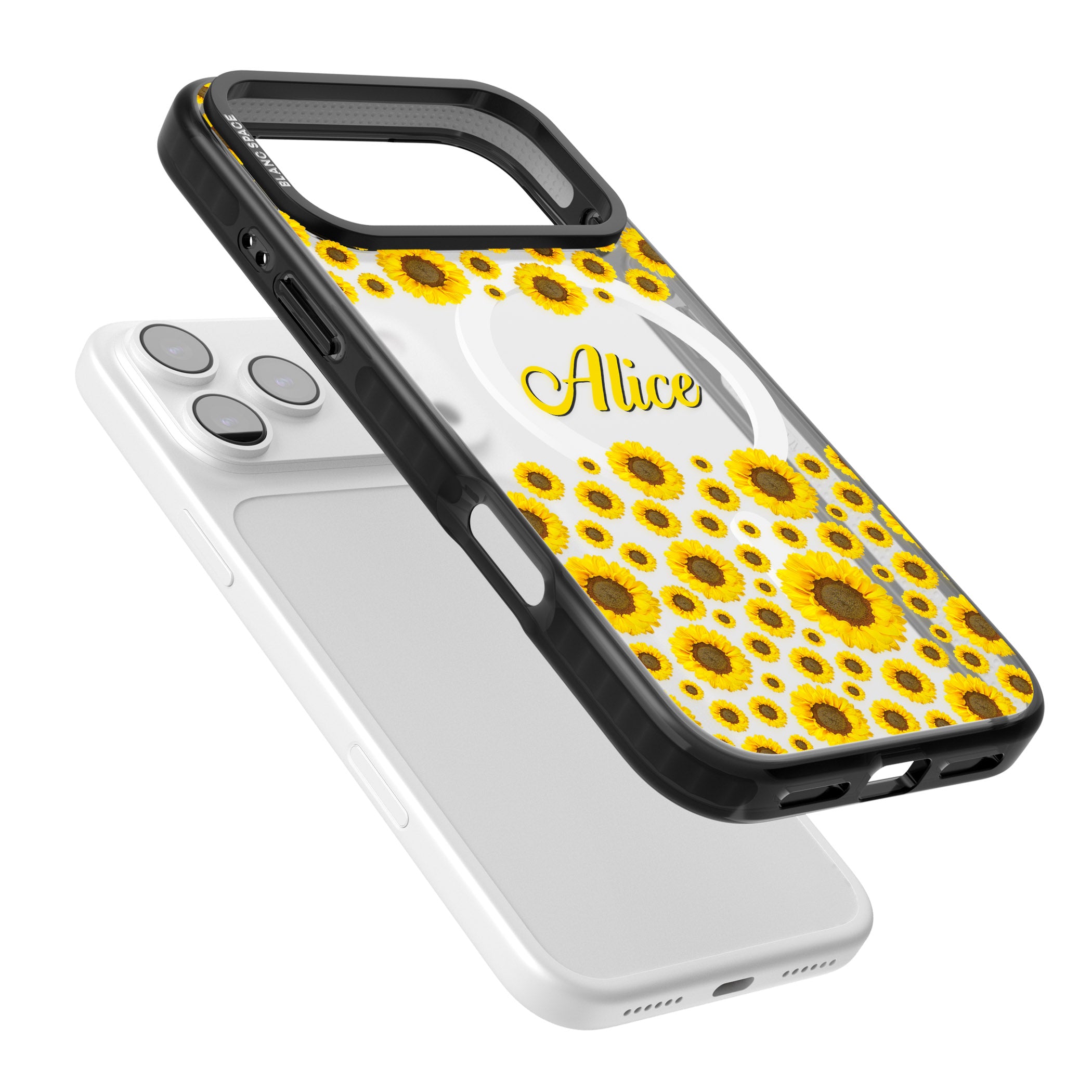 Personalised Sunflowers iPhone 17 Pro Max Impact Pro Black Phone Case Colours