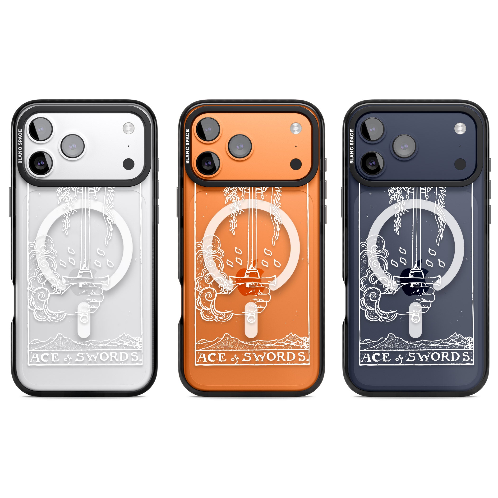 Personalised Ace Of Swords Tarot Card (White) iPhone 17 Pro Impact Pro Black Phone Case APT Impact Protection