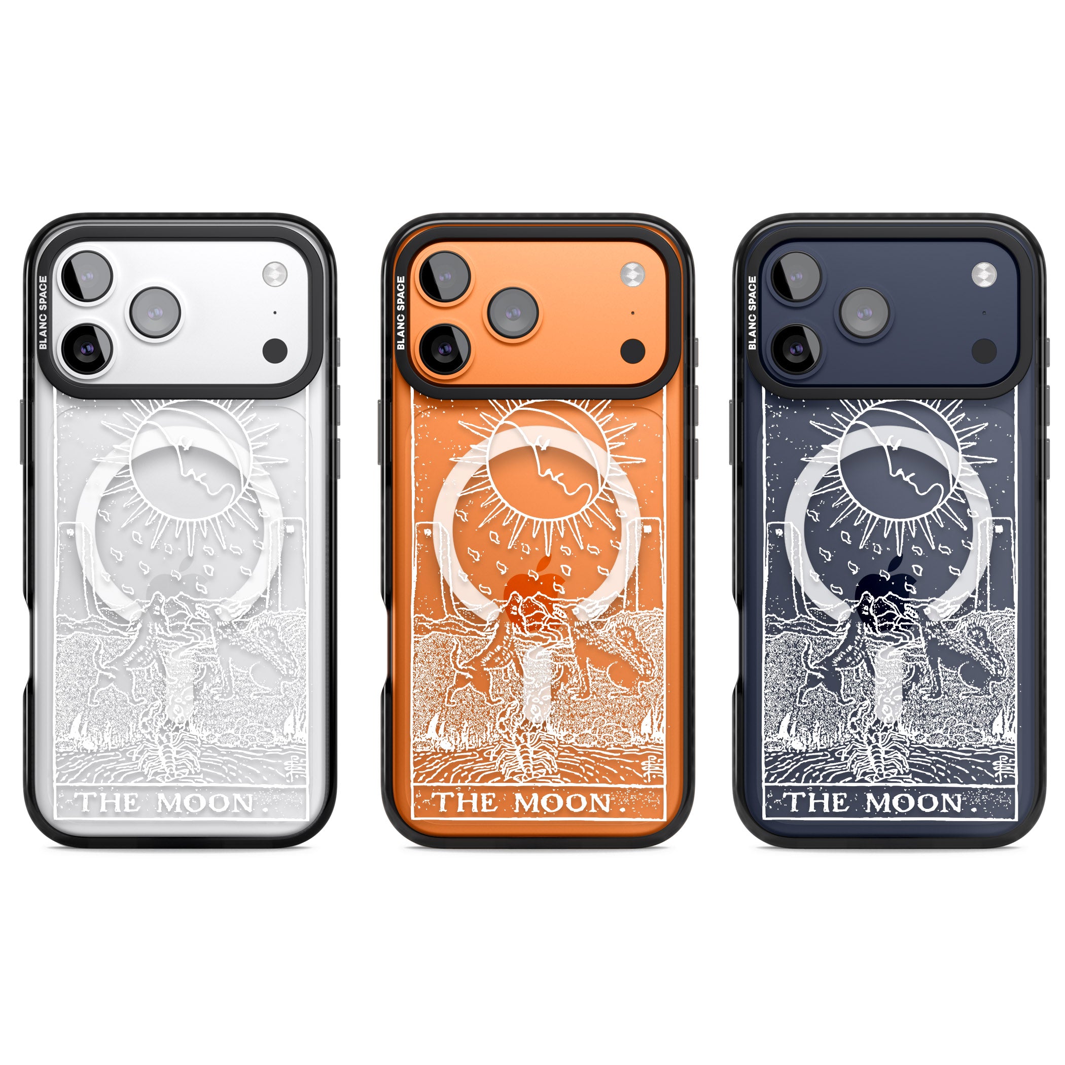 Personalised The Moon Tarot Card (White) iPhone 17 Pro Impact Pro Black Phone Case APT Impact Protection