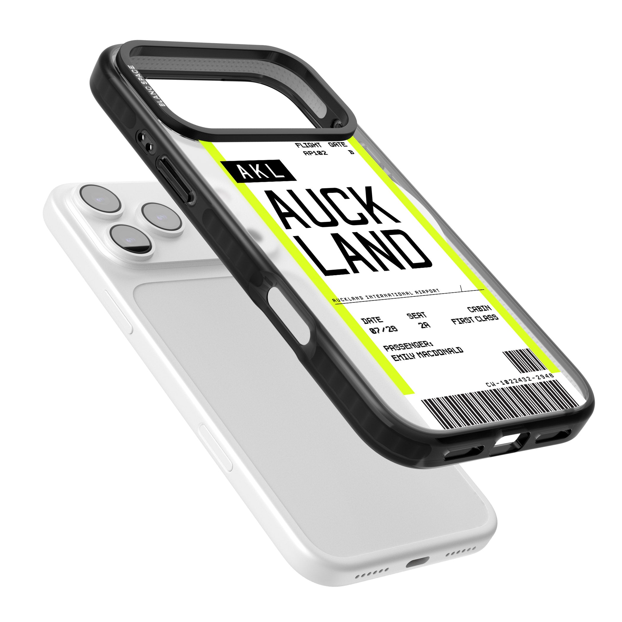 Personalised Auckland Boarding Pass iPhone 17 Pro Impact Pro Black Phone Case Colours