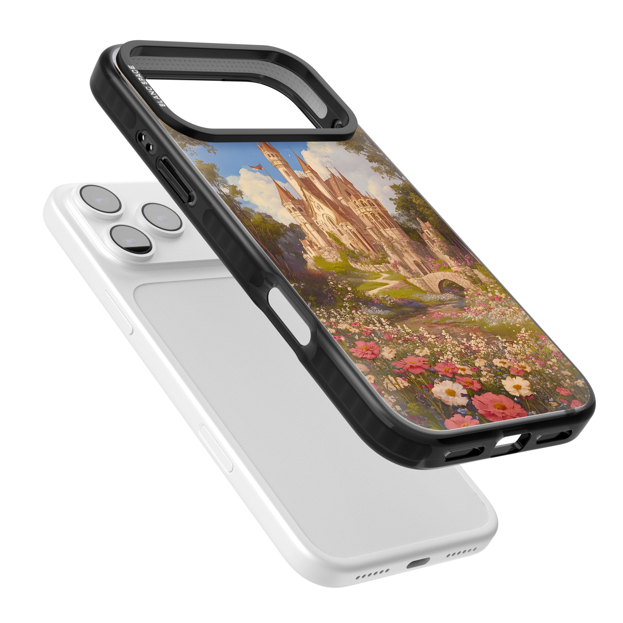 Castle Flower Fields iPhone 17 Pro Impact Pro Black Phone Case Colours