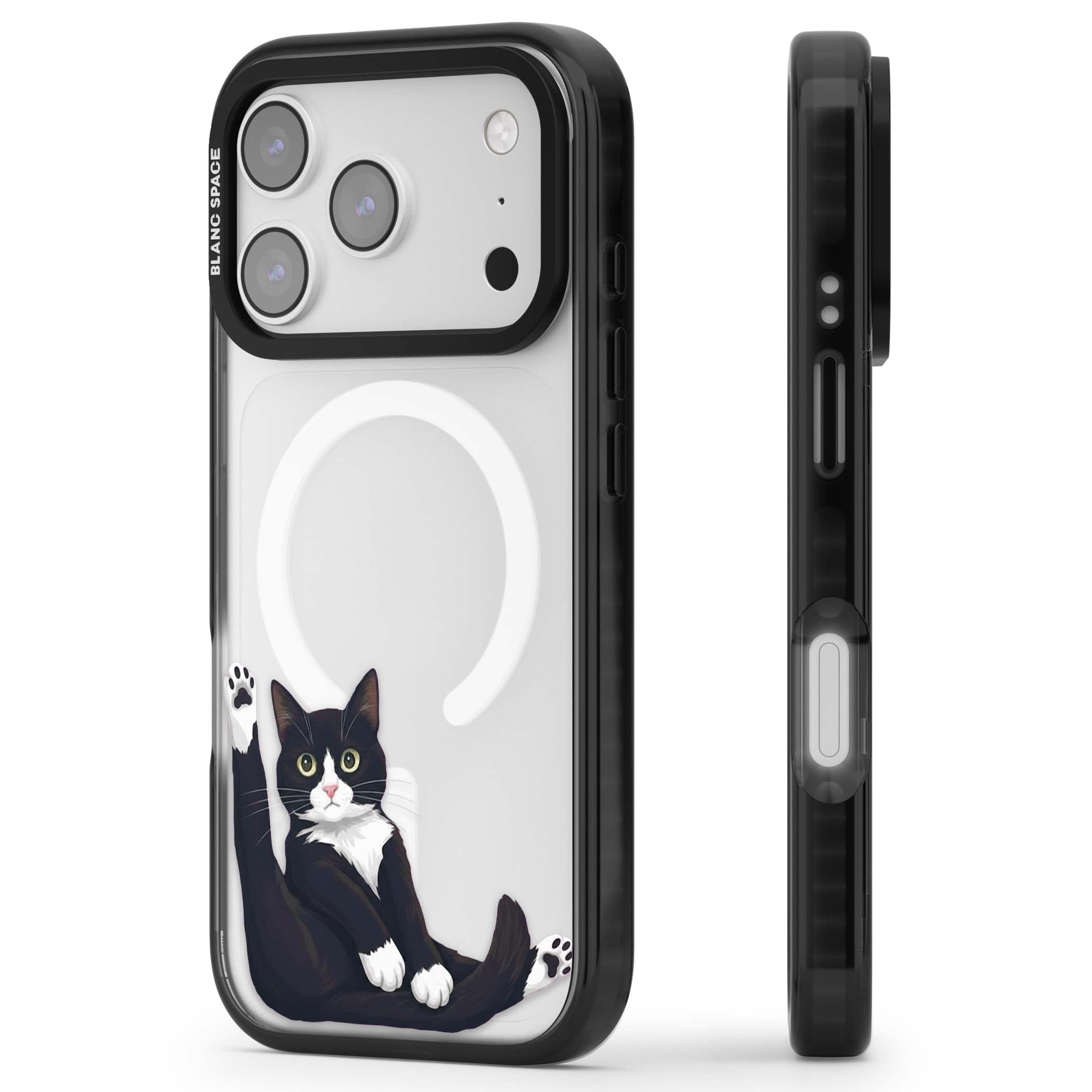 Mid-Groom Cat animals iPhone case | Black Impact Magsafe case for iPhone 17 Pro, iPhone 17 Pro Max