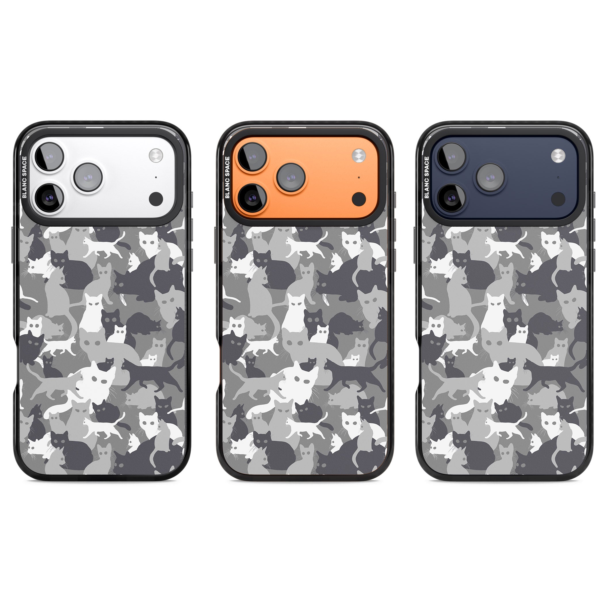 Dark Grey Cat Camouflage iPhone 17 Pro Impact Pro Black Phone Case APT Impact Protection