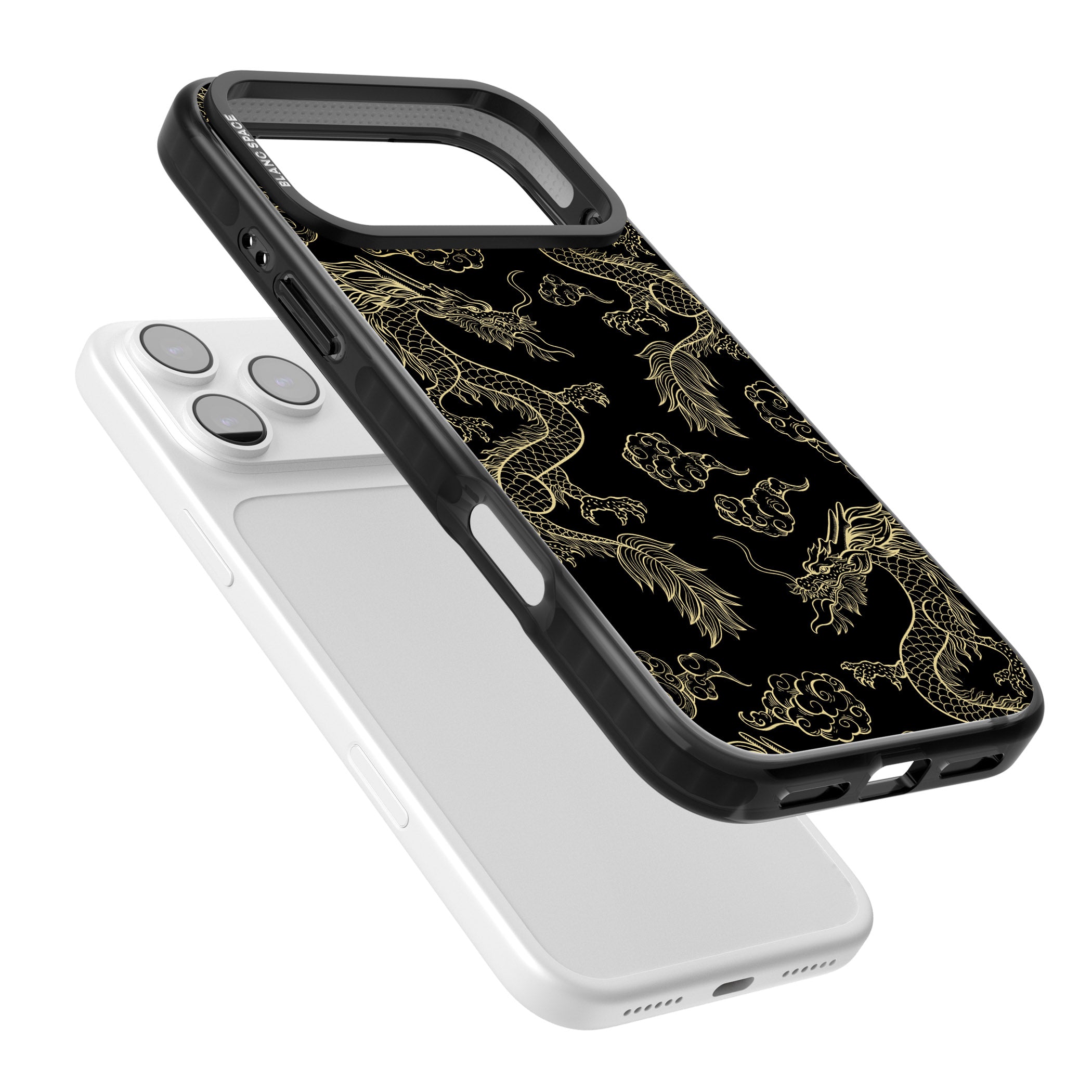 Black And Gold Dragon Pattern iPhone 17 Pro Impact Pro Black Phone Case Colours