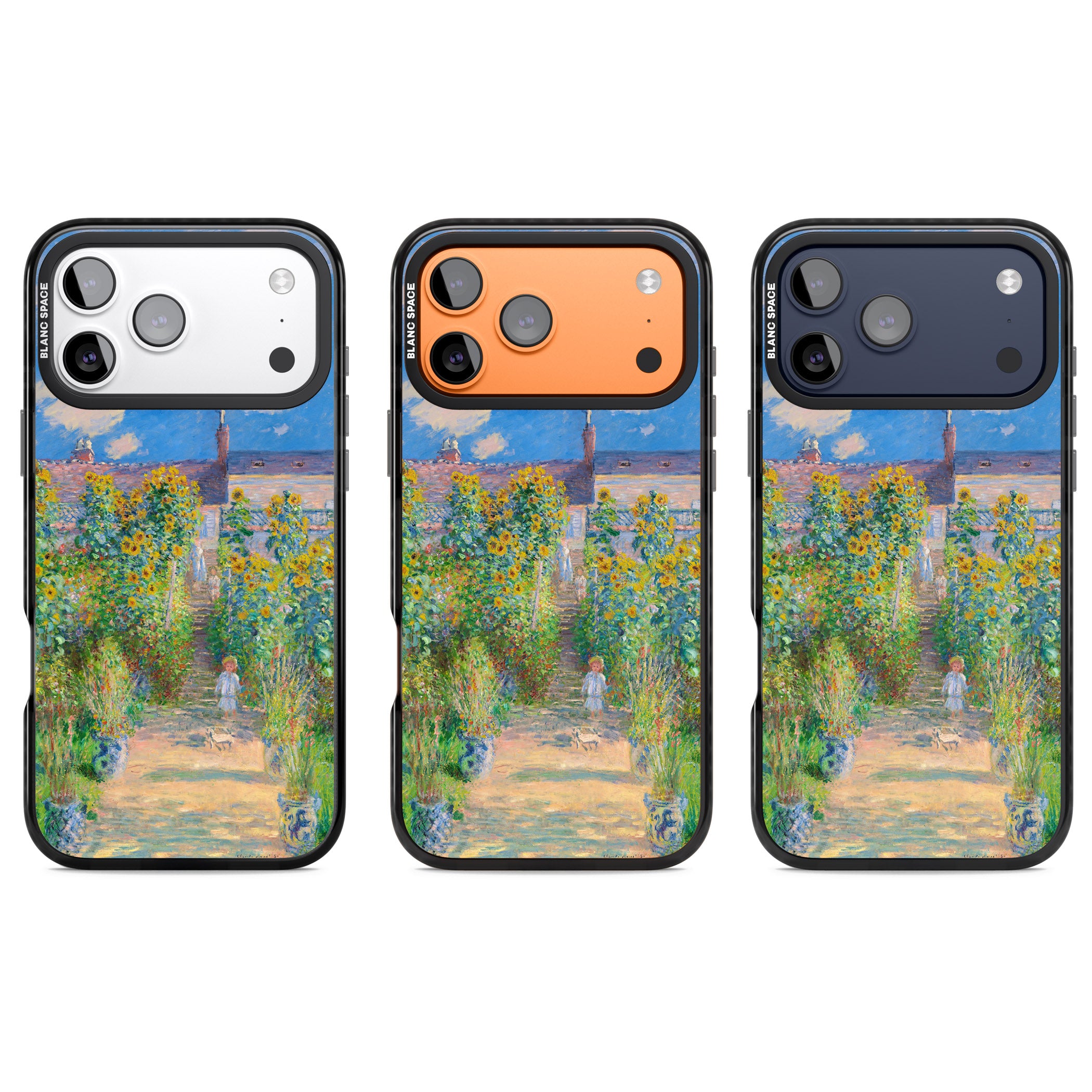 Garden at Vetheuil iPhone 17 Pro Impact Pro Black Phone Case APT Impact Protection
