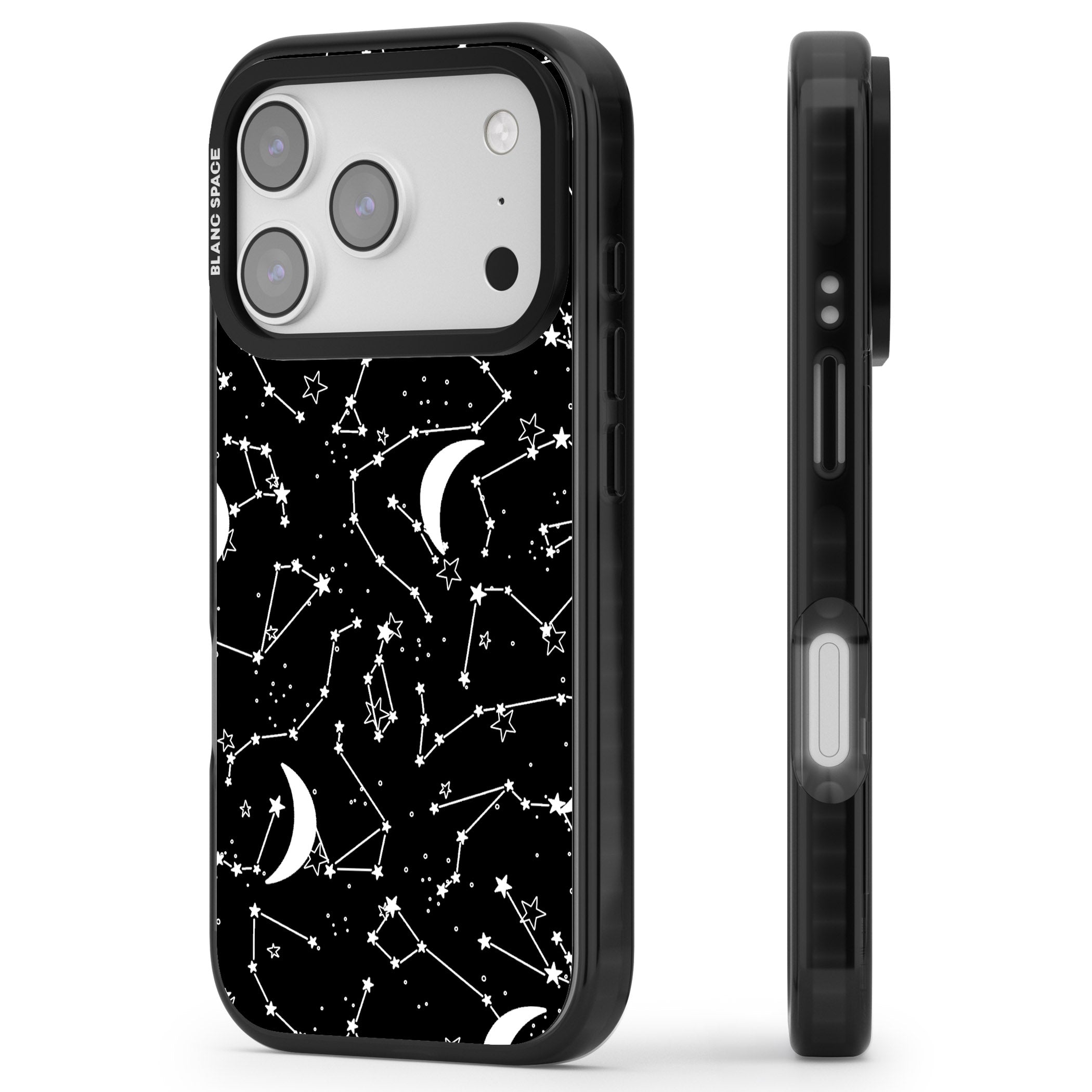 Black Celestial Constellations iPhone 17 Pro Max Impact Pro Black Phone Case Side Profile