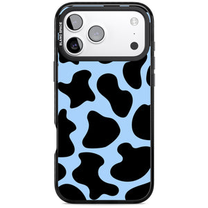 Blue And Black Cow Print
