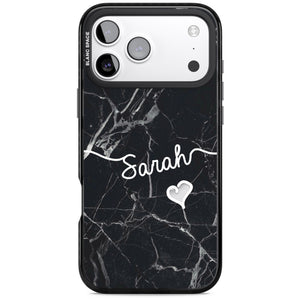 Personalised Black Marble Heart