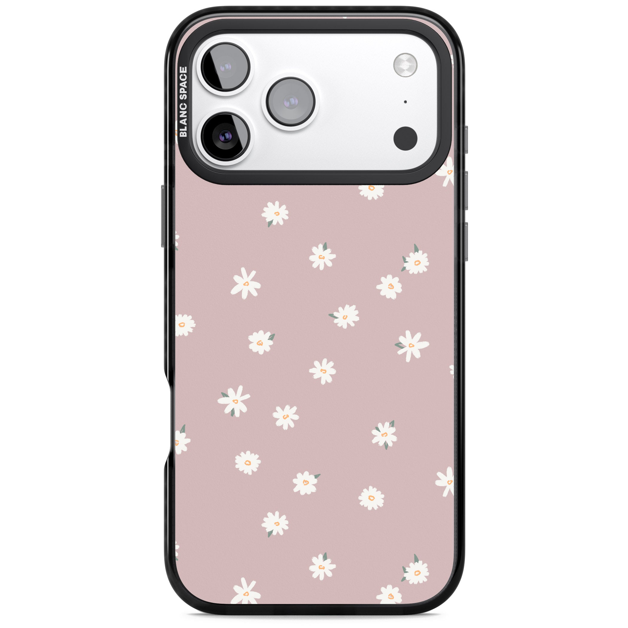 Dusty Pink Daisy iPhone 17 Pro Impact Pro Black Phone Case