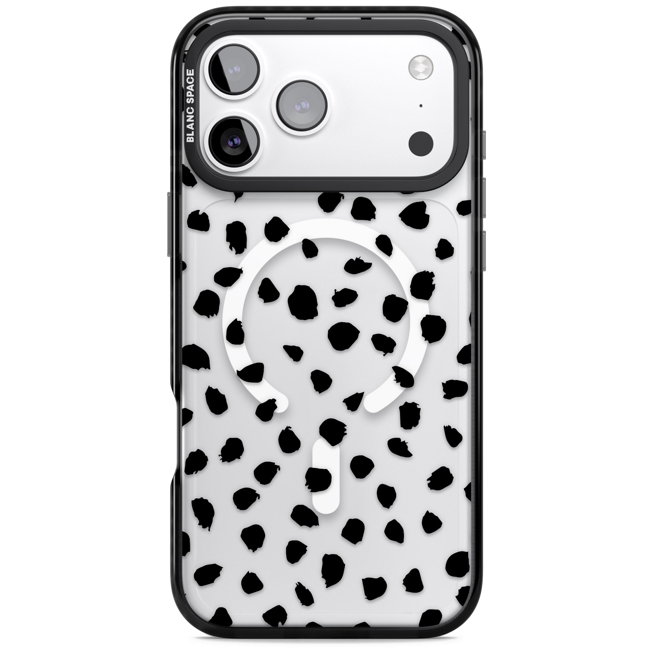 Black Dalmatian Polka Dot iPhone 17 Pro Impact Pro Black Phone Case