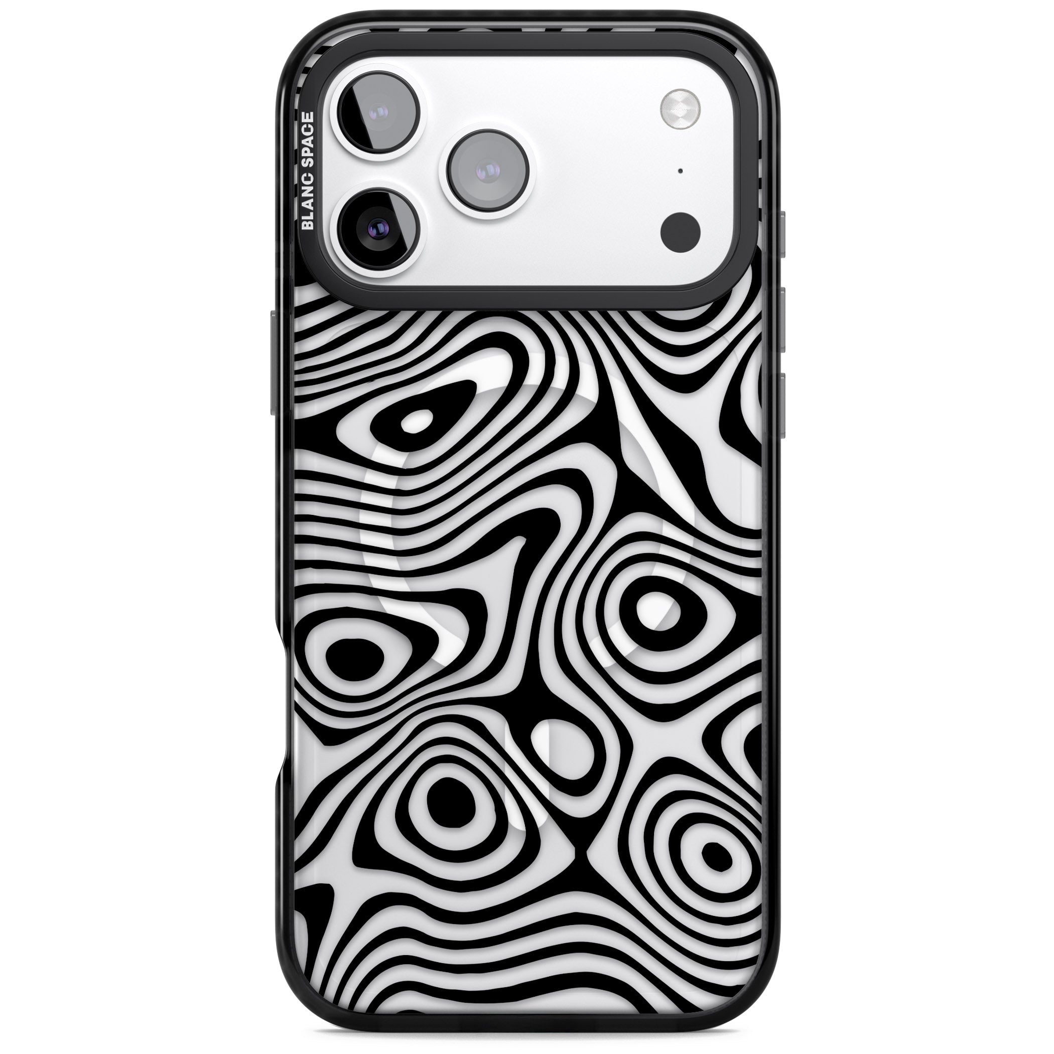 Dark Topographic Map iPhone 17 Pro Impact Pro Black Phone Case