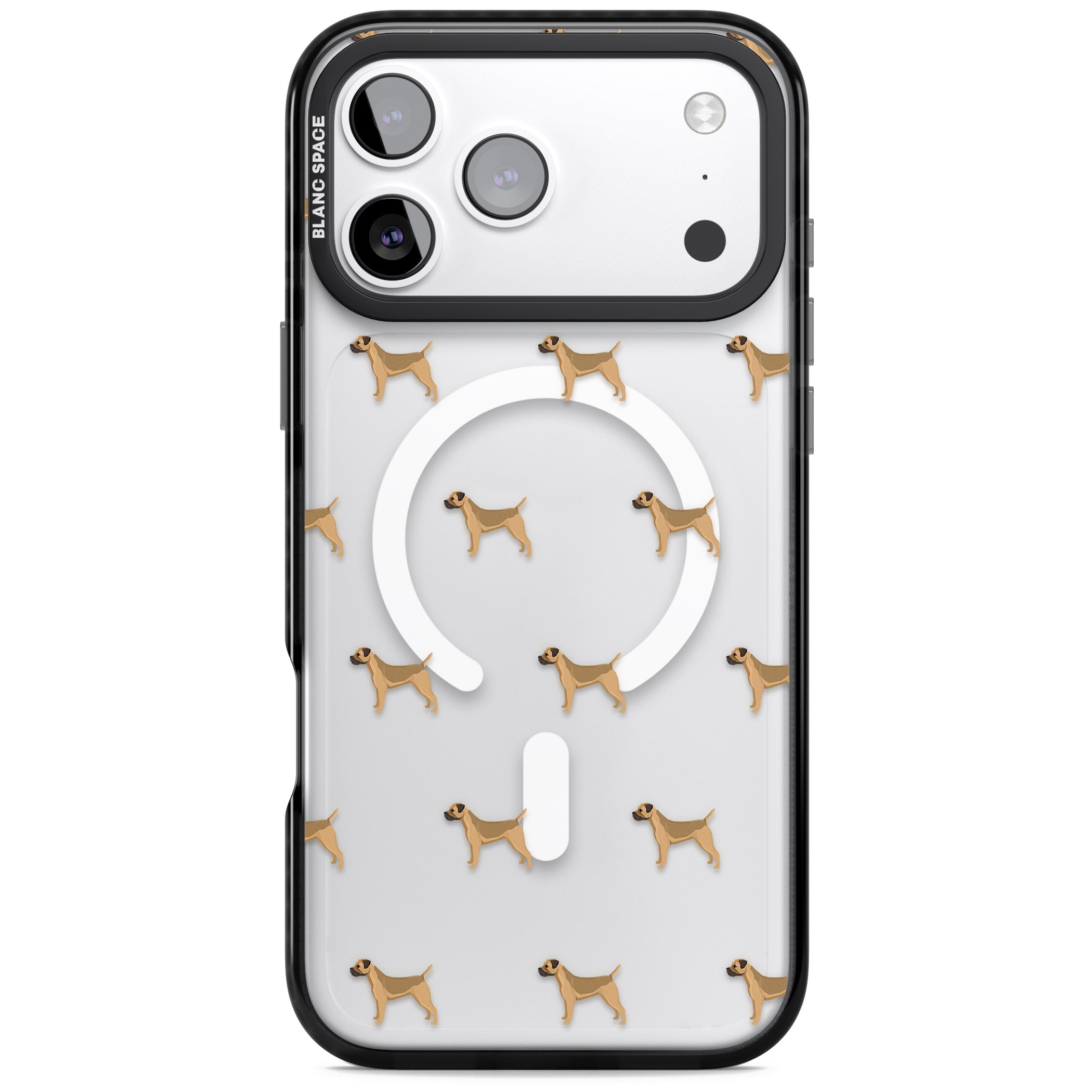 Border Terrier Dog Pattern iPhone 17 Pro Impact Pro Black Phone Case