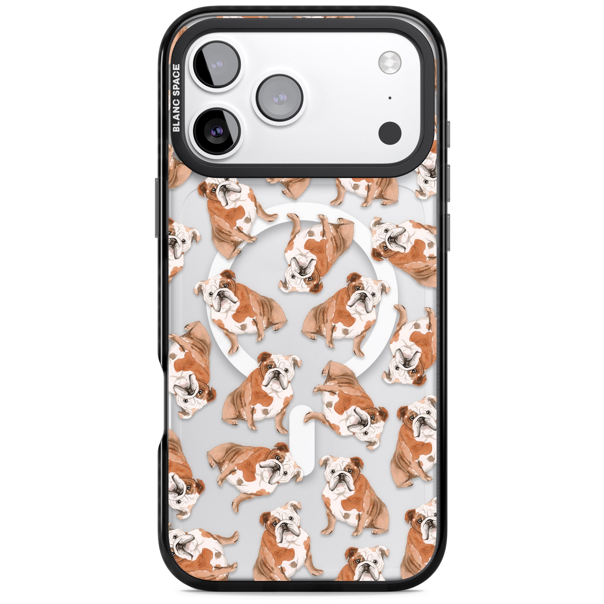 English Bulldog Watercolour Dog Pattern iPhone 17 Pro Impact Pro Black Phone Case