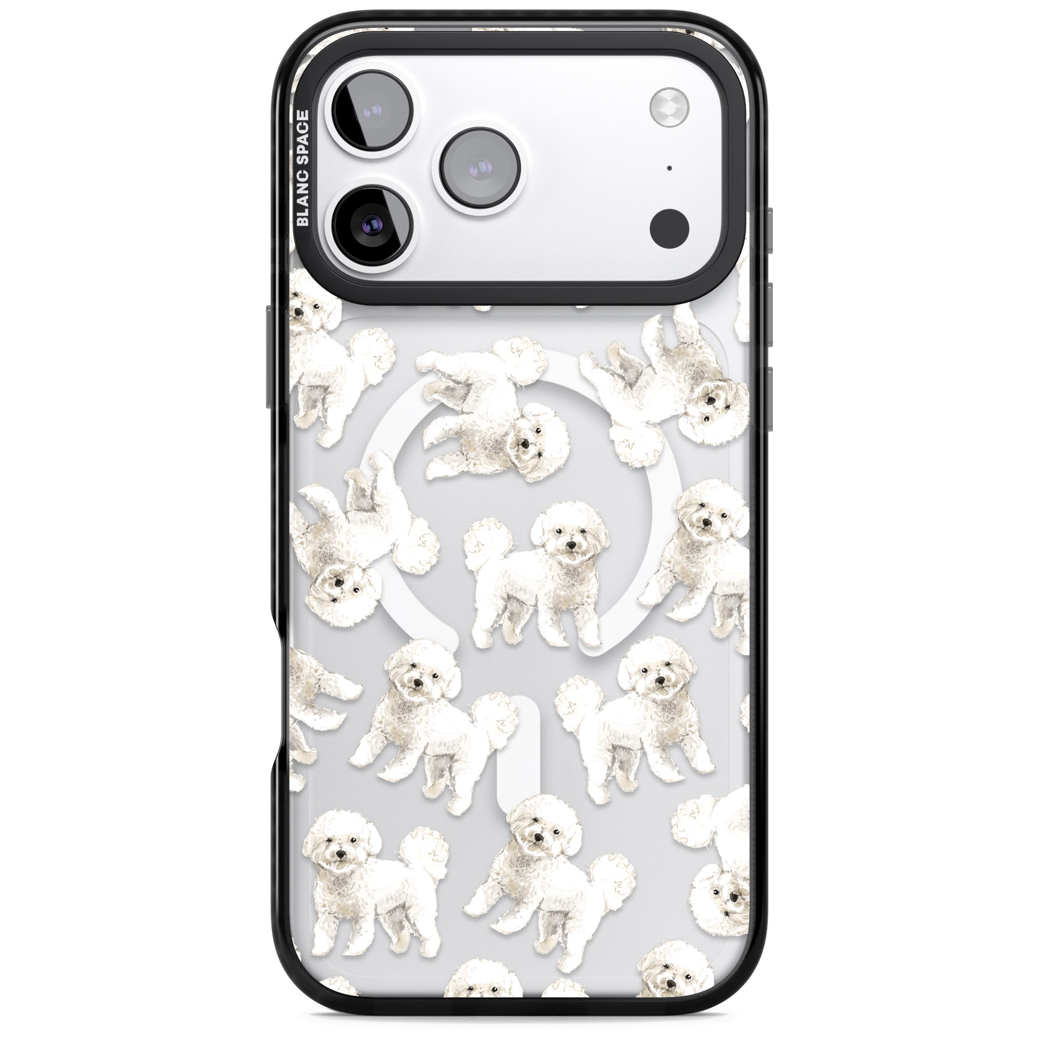Bichon Frise Watercolor iPhone 17 Pro Max Impact Pro Black Phone Case