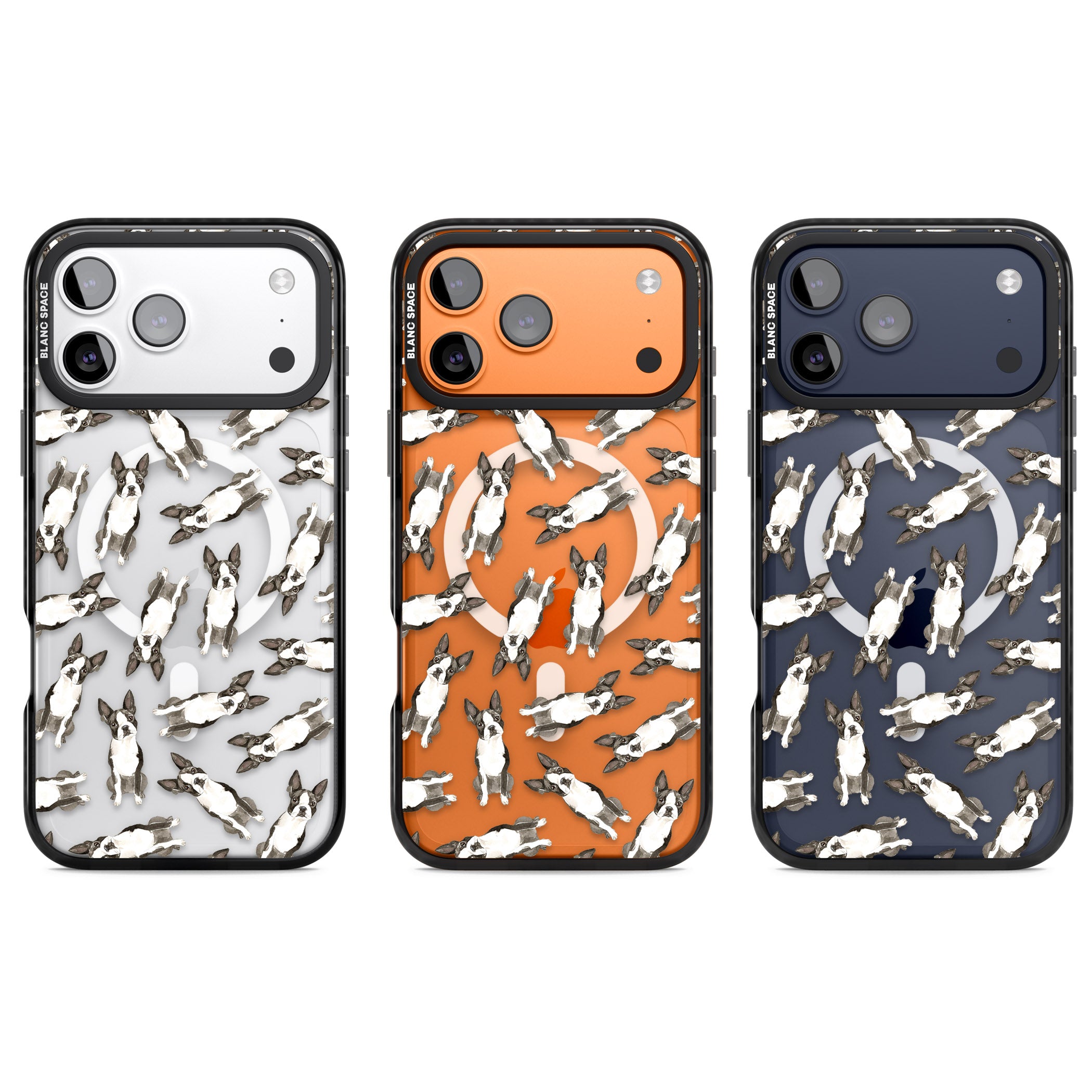 Boston Terrier Watercolour iPhone 17 Pro Impact Pro Black Phone Case APT Impact Protection