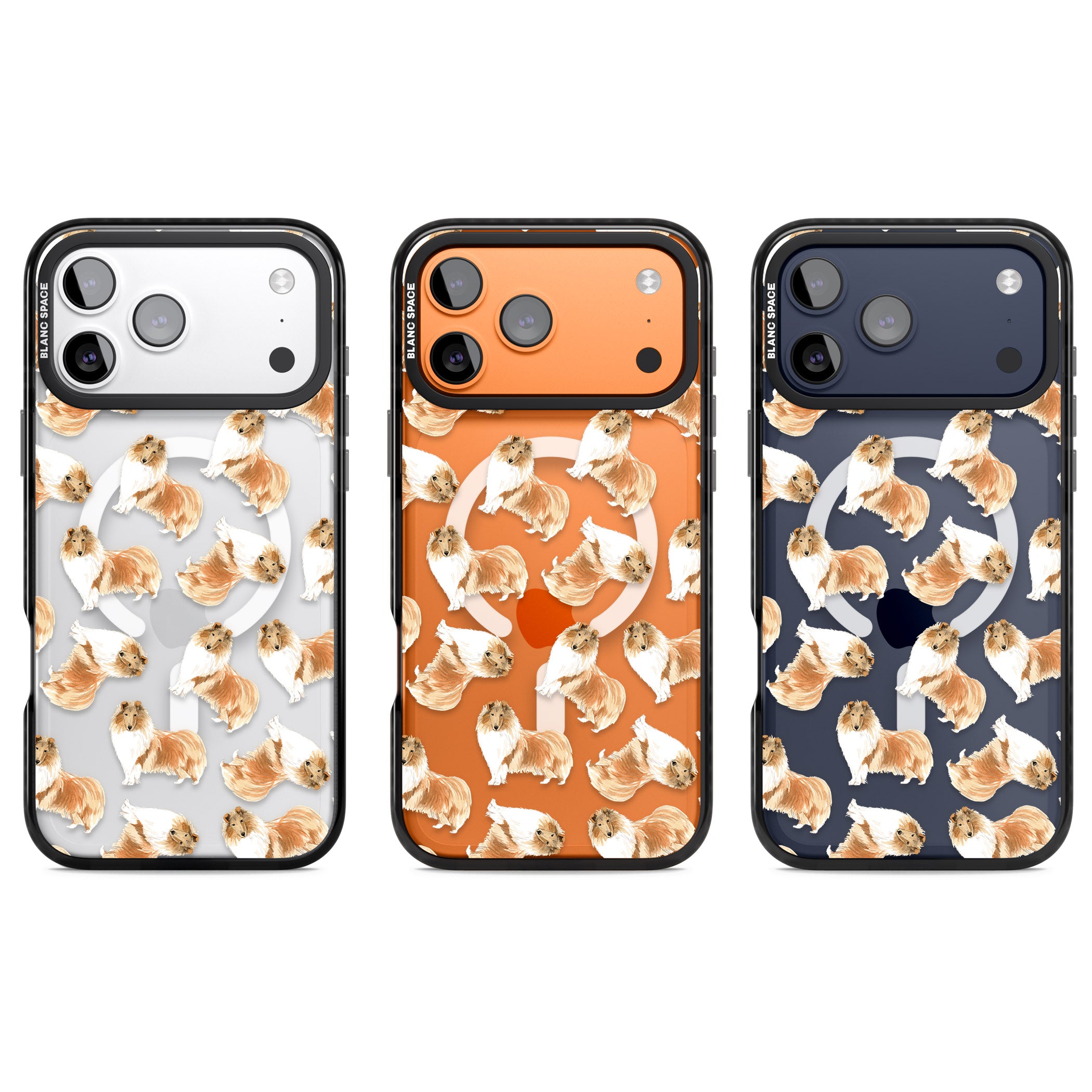 Collie Watercolor iPhone 17 Pro Impact Pro Black Phone Case APT Impact Protection