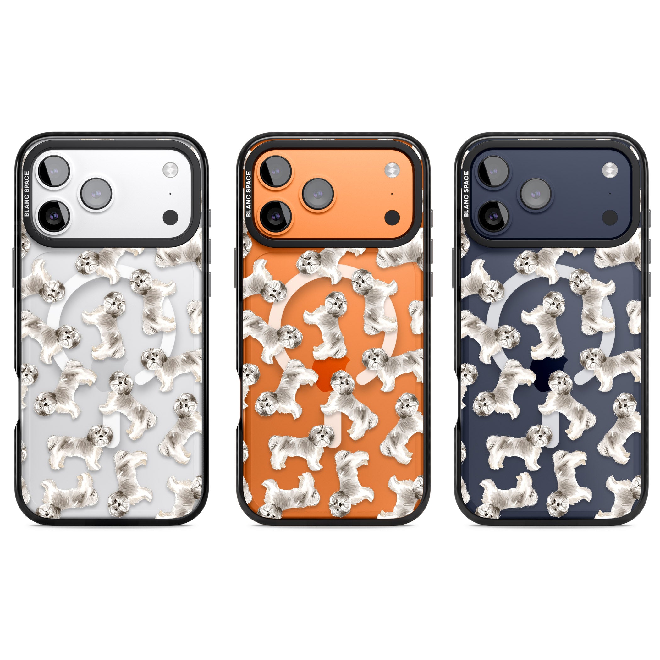 Shih Tzu Dog Pattern iPhone 17 Pro Impact Pro Black Phone Case APT Impact Protection