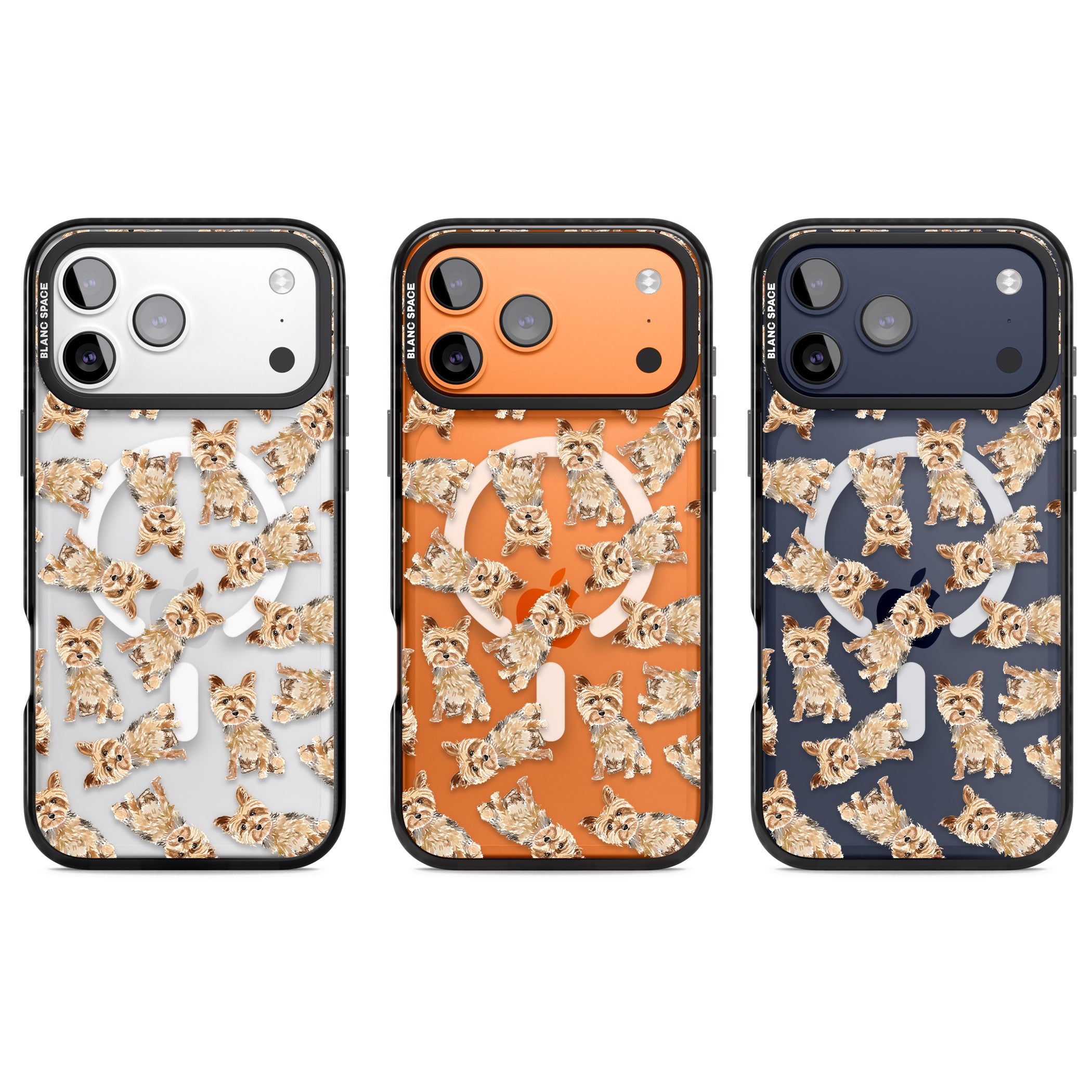 Yorkshire Terrier Dog Pattern iPhone 17 Pro Impact Pro Black Phone Case APT Impact Protection