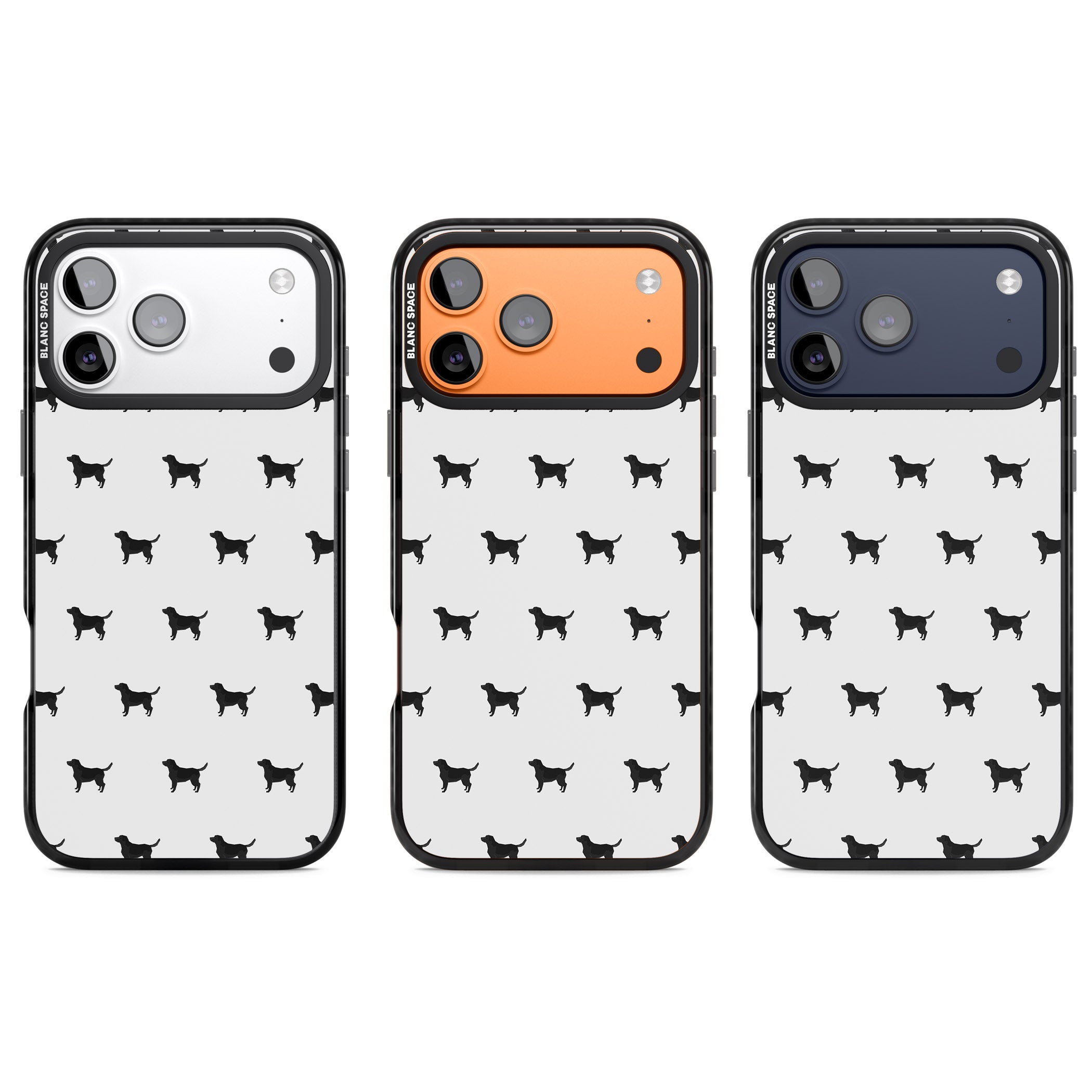 Black Labrador Spot Pattern iPhone 17 Pro Impact Pro Black Phone Case APT Impact Protection