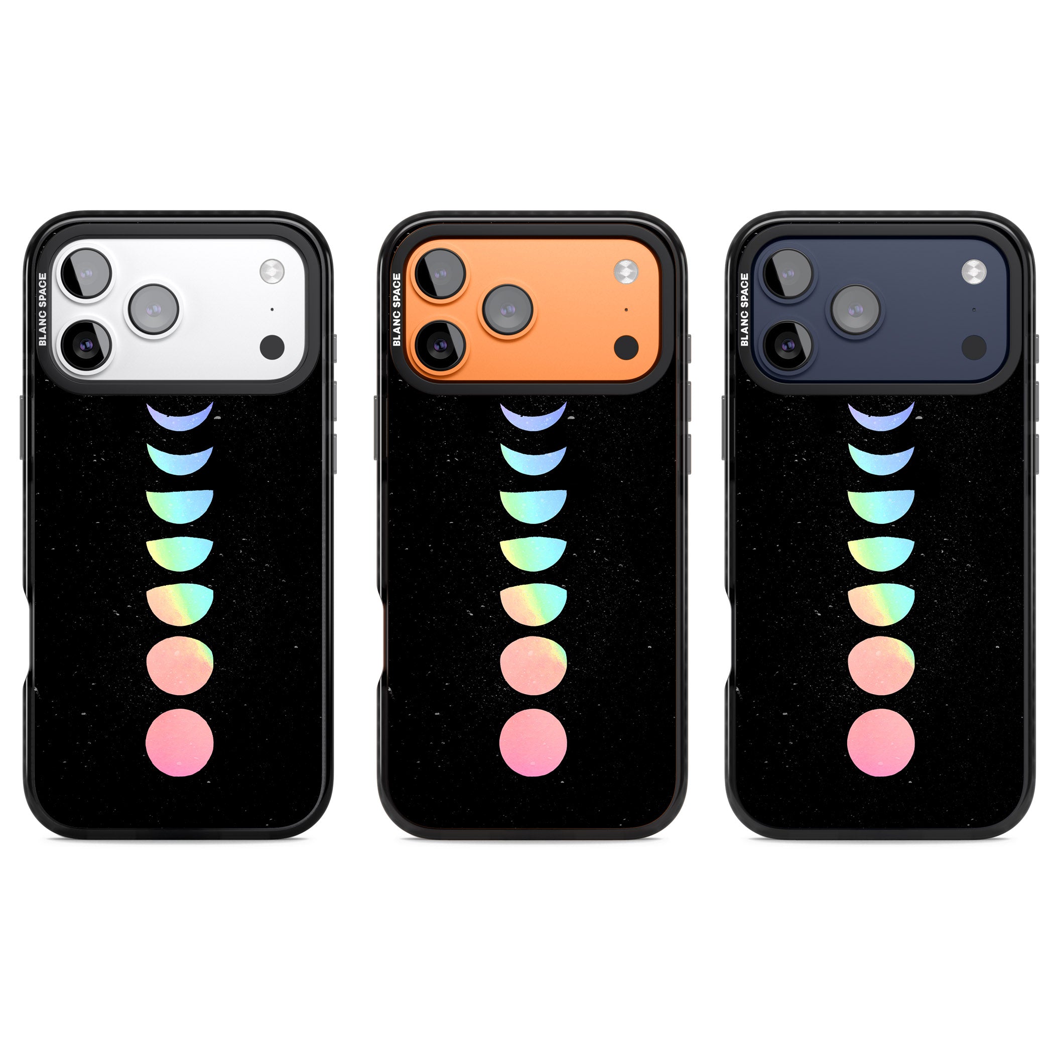 Pastel Moon Phases iPhone 17 Pro Impact Pro Black Phone Case APT Impact Protection