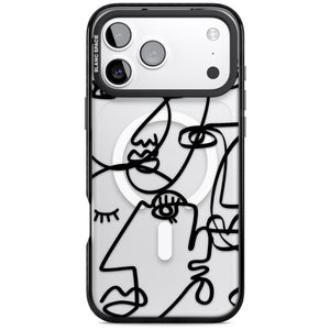 Abstract Line Art Black Clear