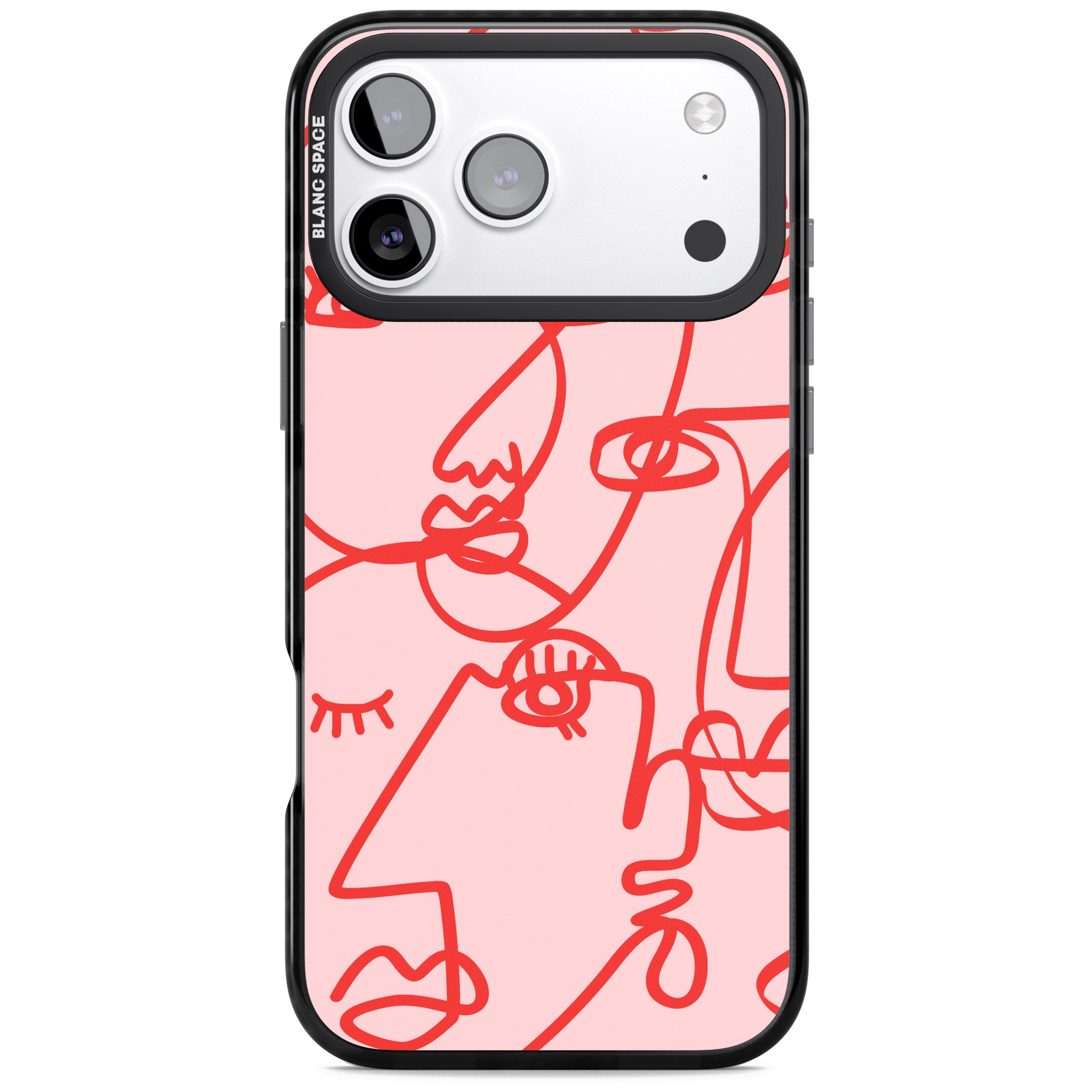Red Line Art iPhone 17 Pro Impact Pro Black Phone Case