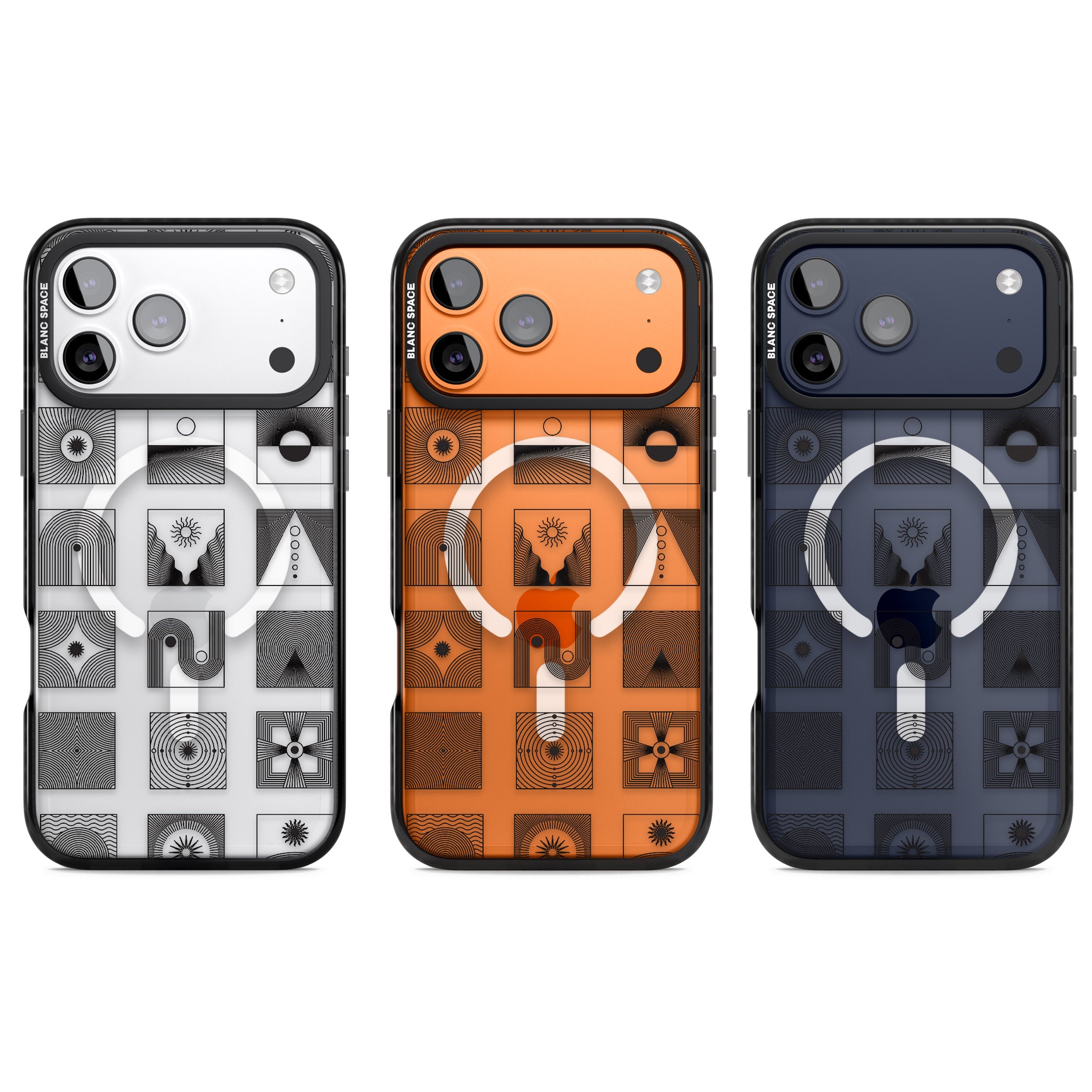 Abstract Geometric iPhone 17 Pro Impact Pro Black Phone Case APT Impact Protection